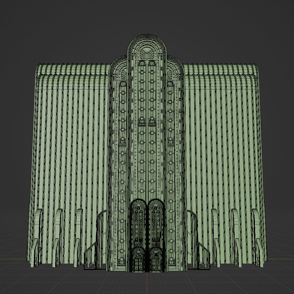 ART DECO SKYSCRAPER BUILDING 08 Low-poly 3D model_24