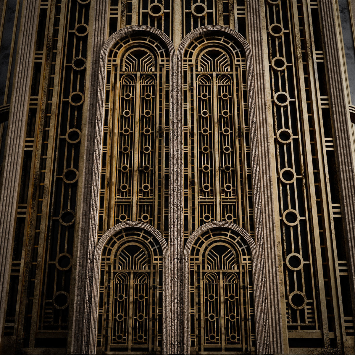 ART DECO SKYSCRAPER BUILDING 08 Low-poly 3D model_14