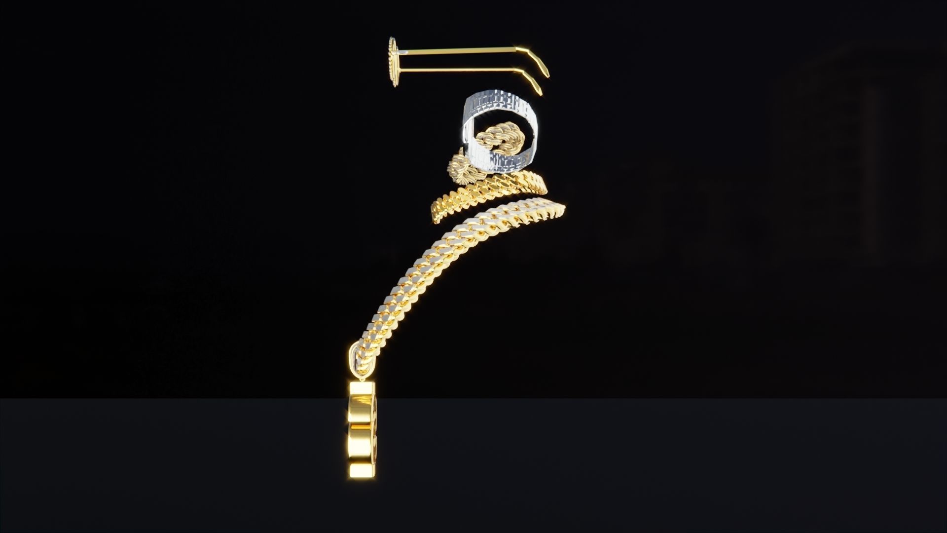 Jewelry Bundle 5 Low-poly 3D model_2