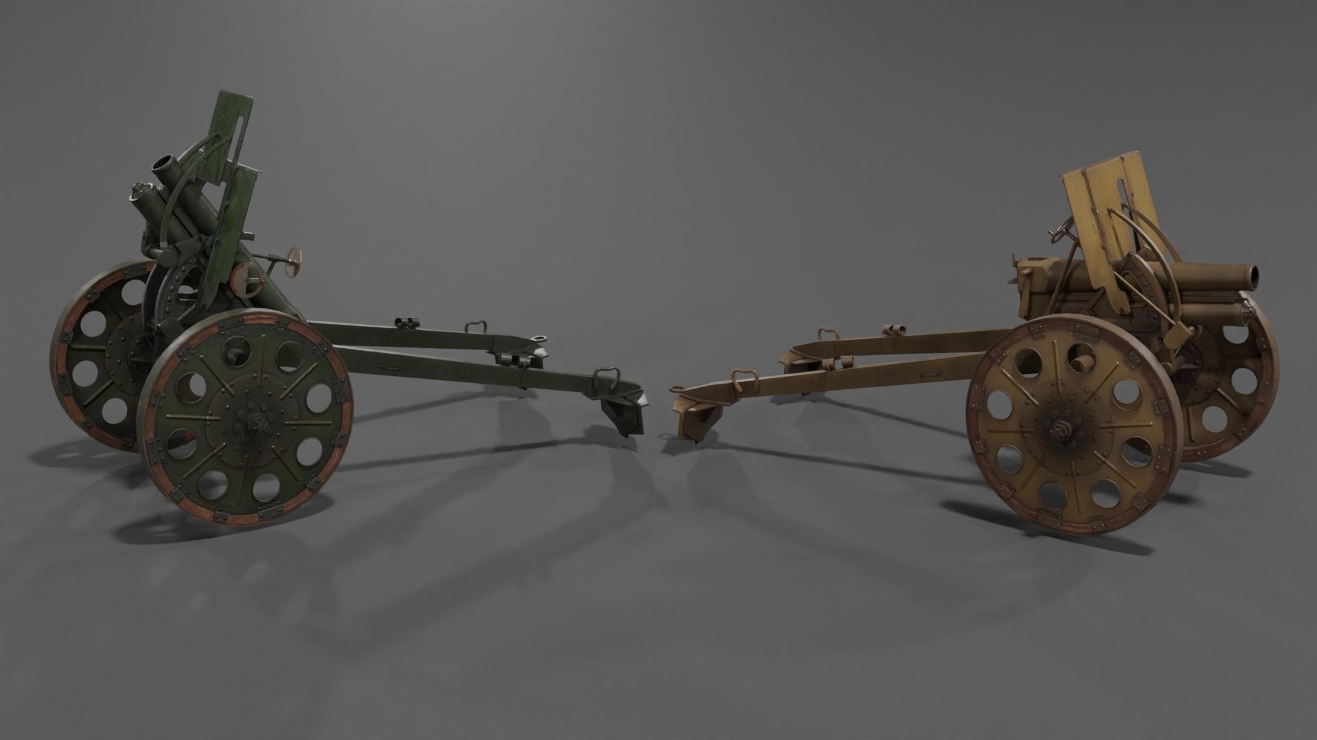 Type 92 Battalion Gun Light Howitzer Low-poly 3D model_11