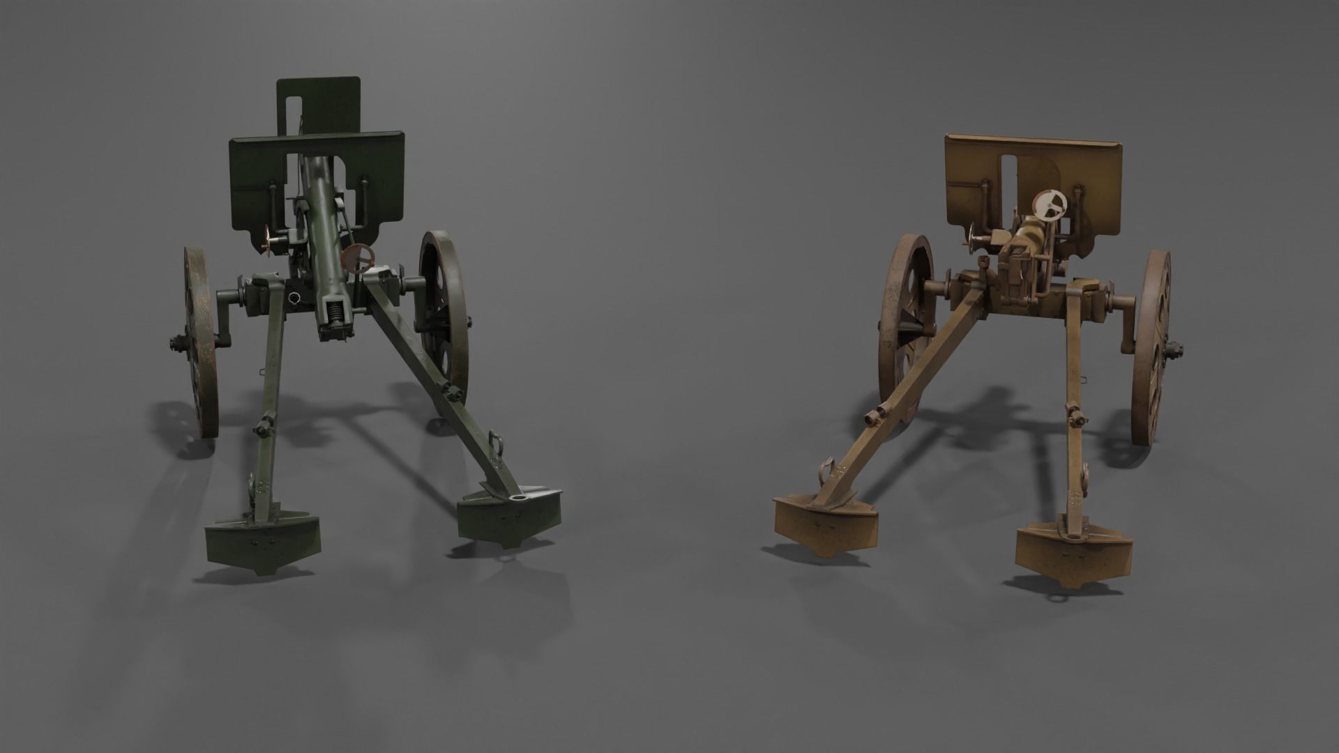 Type 92 Battalion Gun Light Howitzer Low-poly 3D model_18