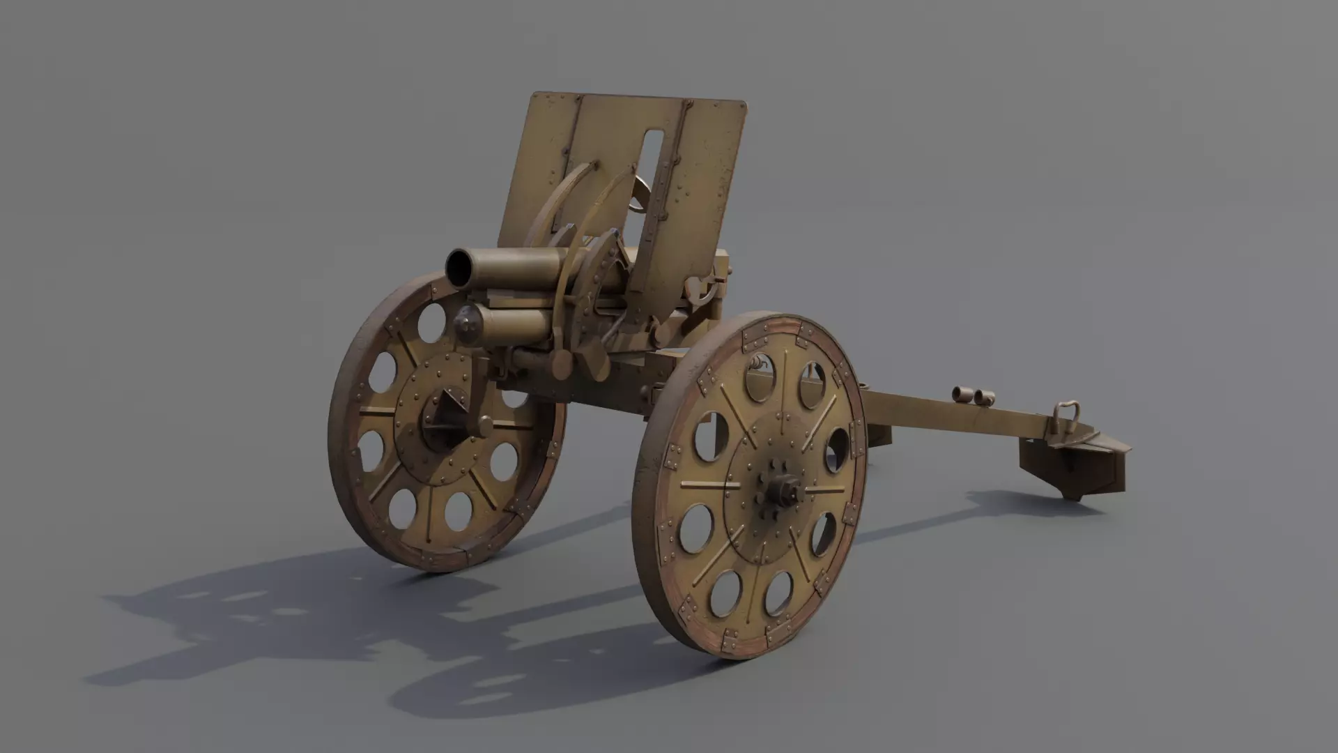 Type 92 Battalion Gun Light Howitzer Low-poly 3D model_0
