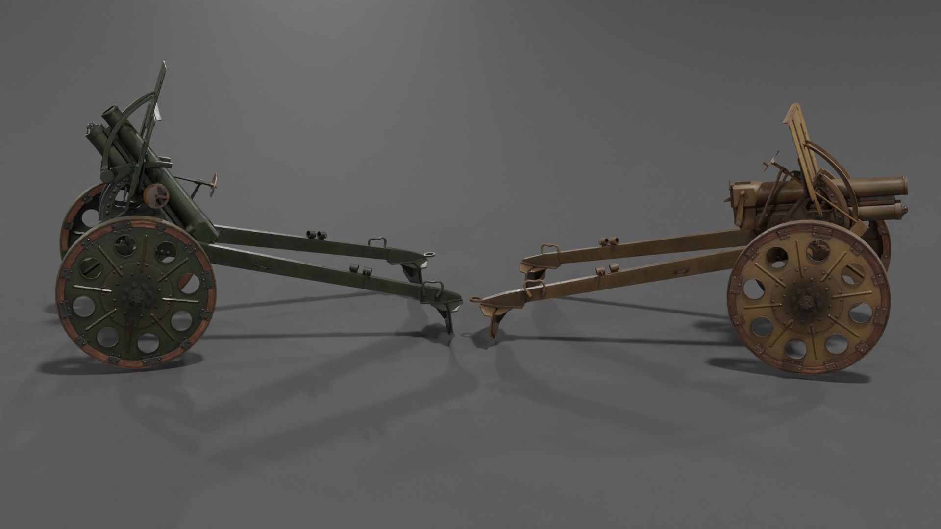 Type 92 Battalion Gun Light Howitzer Low-poly 3D model_23