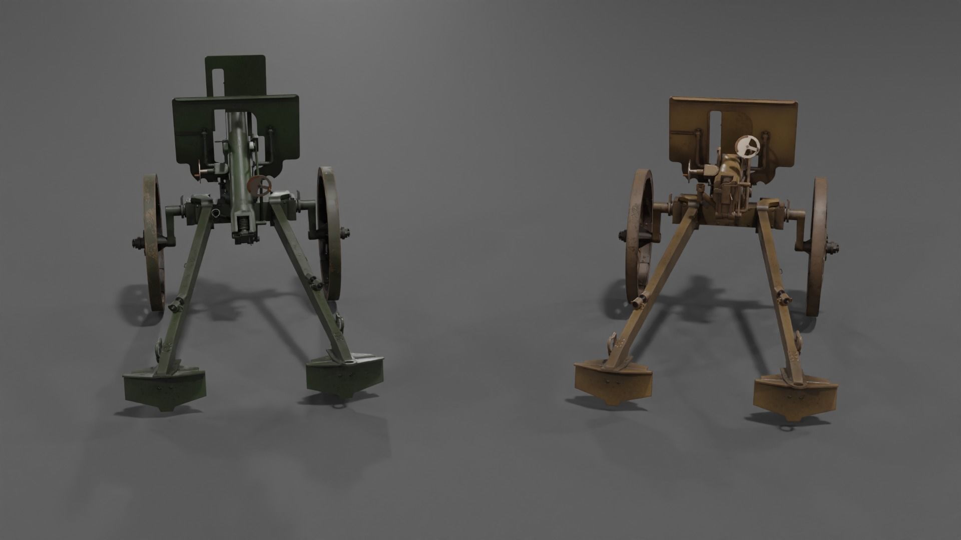 Type 92 Battalion Gun Light Howitzer Low-poly 3D model_22