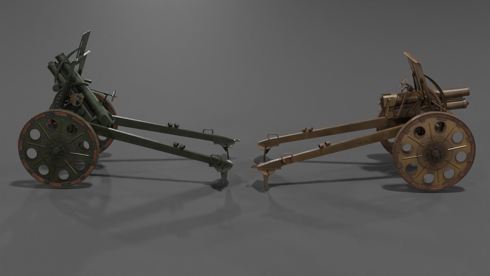 Type 92 Battalion Gun Light Howitzer Low-poly 3D model_20