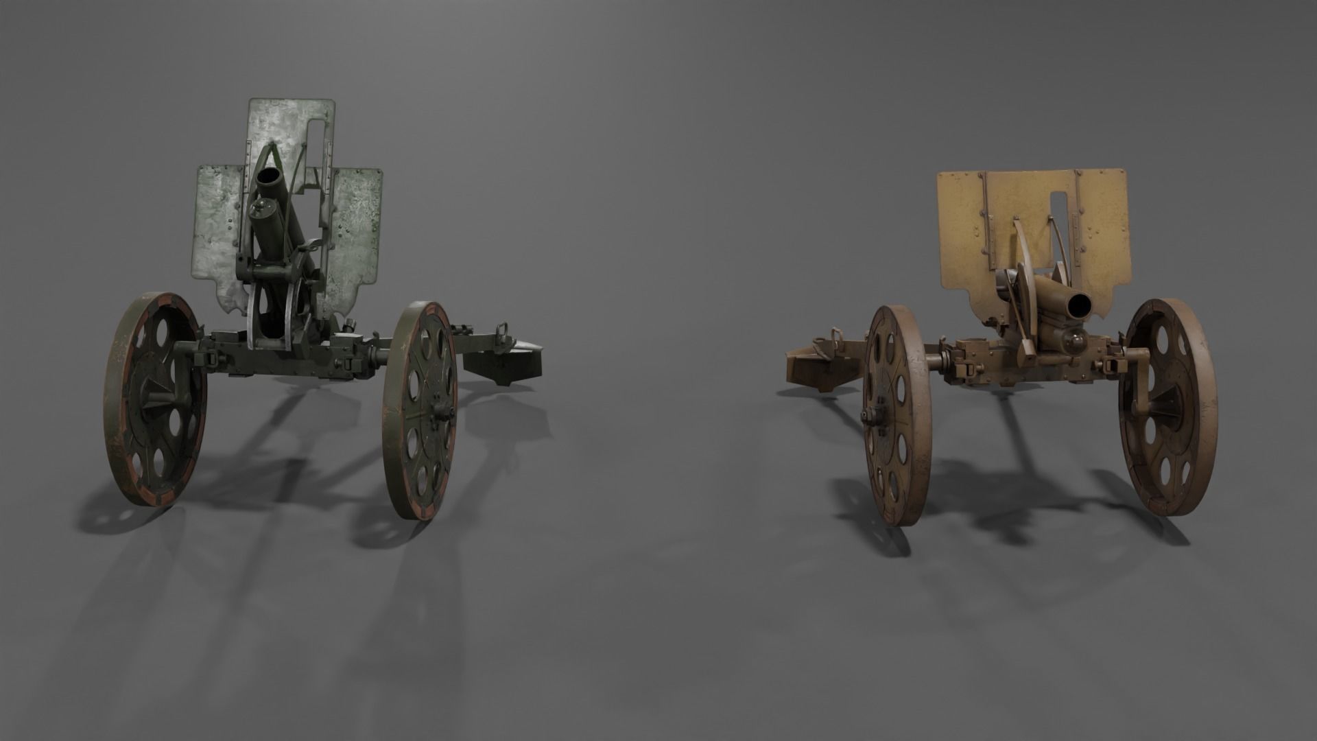 Type 92 Battalion Gun Light Howitzer Low-poly 3D model_25