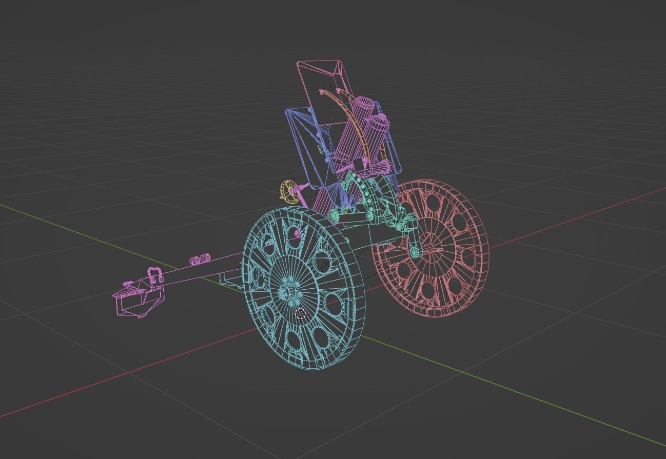 Type 92 Battalion Gun Light Howitzer Low-poly 3D model_9