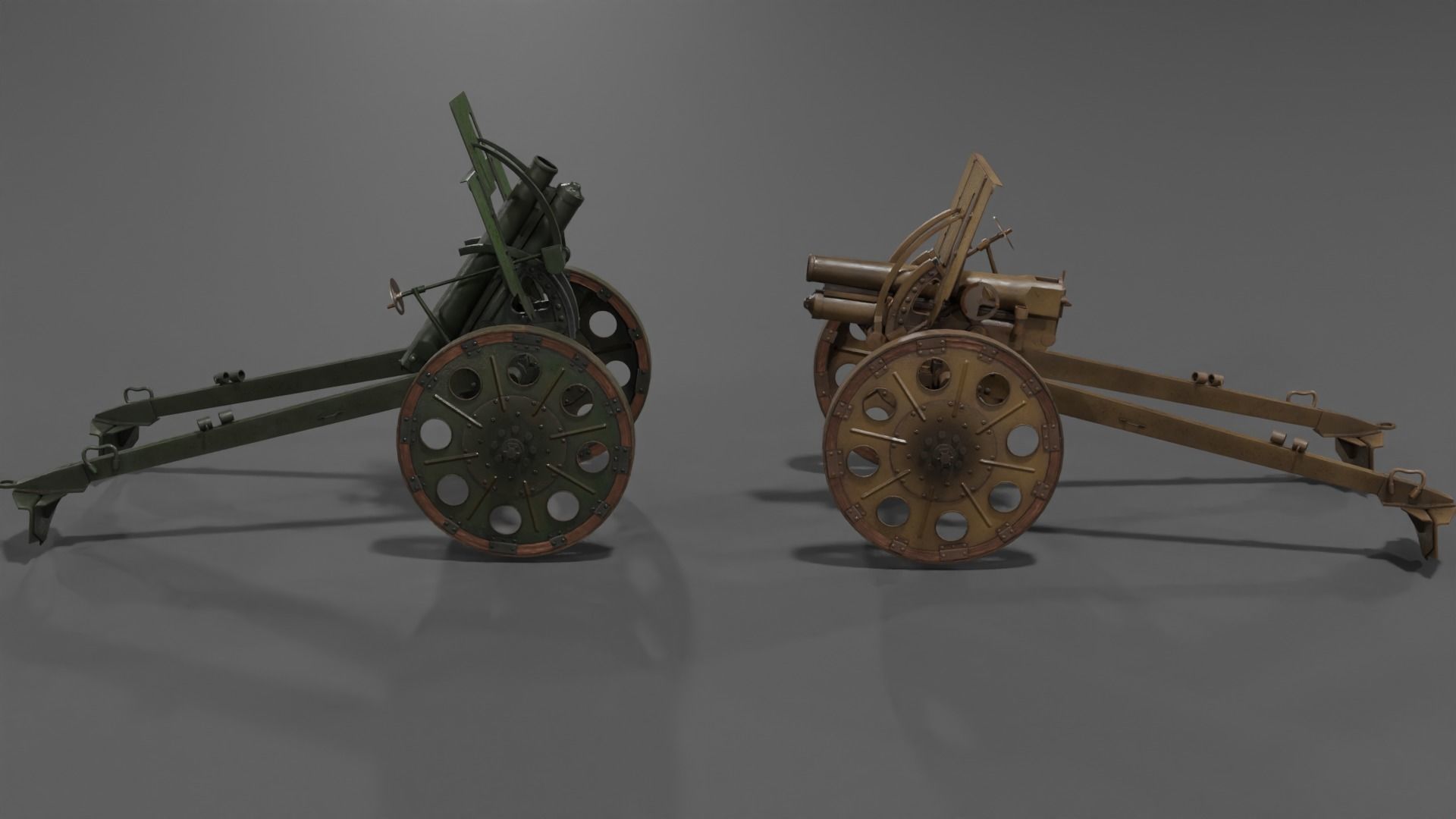 Type 92 Battalion Gun Light Howitzer Low-poly 3D model_15