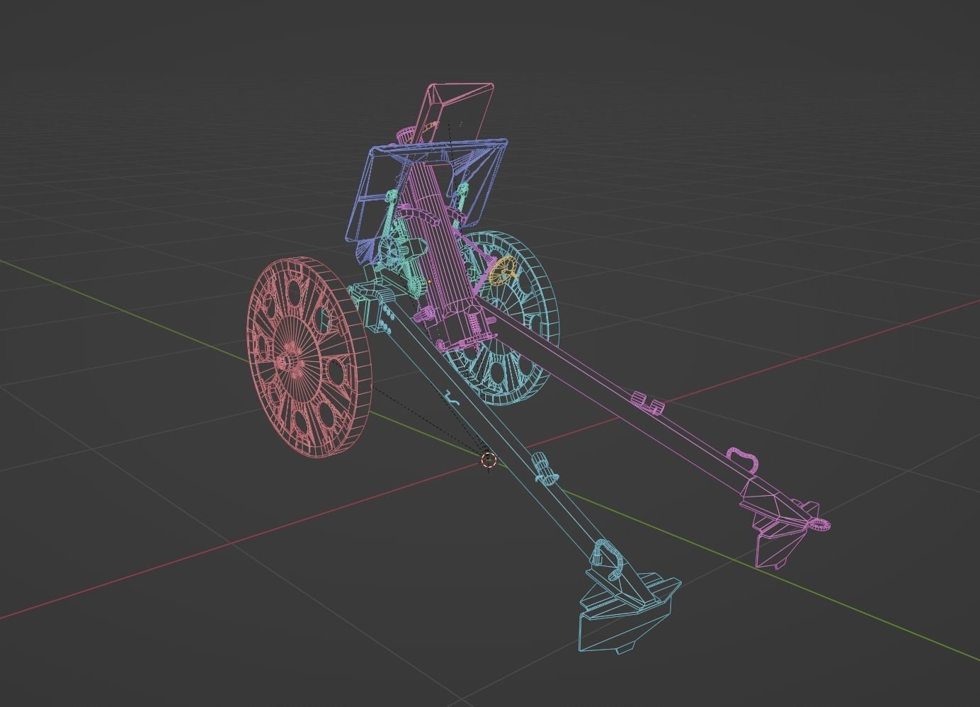 Type 92 Battalion Gun Light Howitzer Low-poly 3D model_7