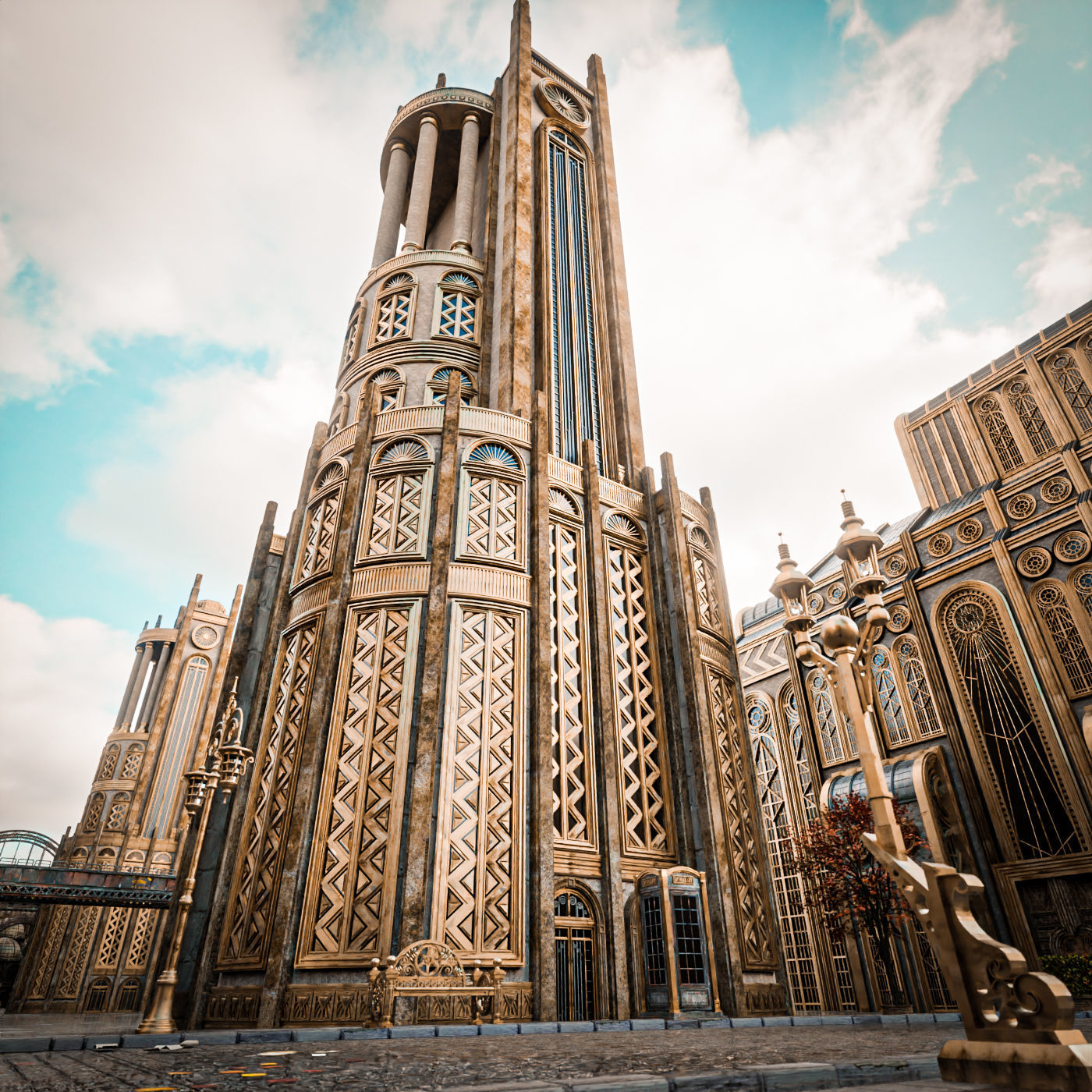 ART DECO SKYSCRAPER BUILDING PACK - 8 BUILDING 3D Model Collection_25