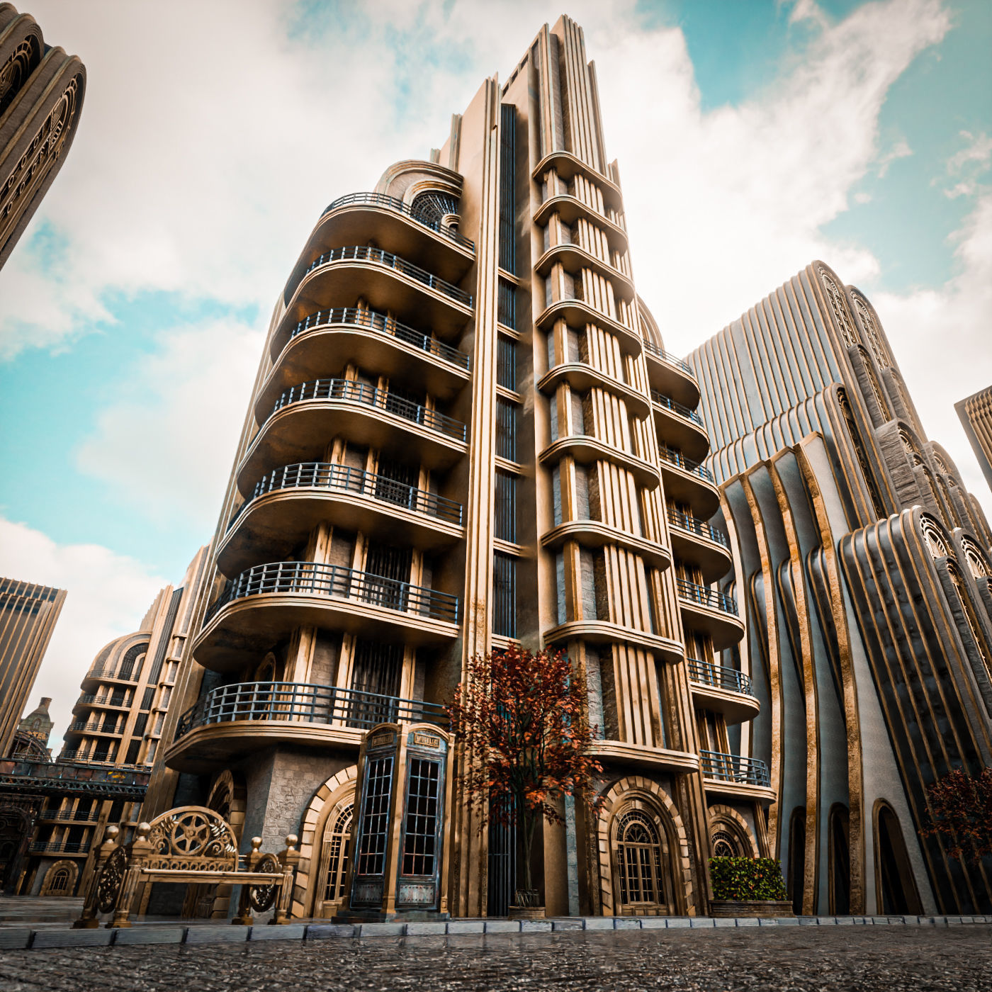 ART DECO SKYSCRAPER BUILDING PACK - 8 BUILDING 3D Model Collection_18