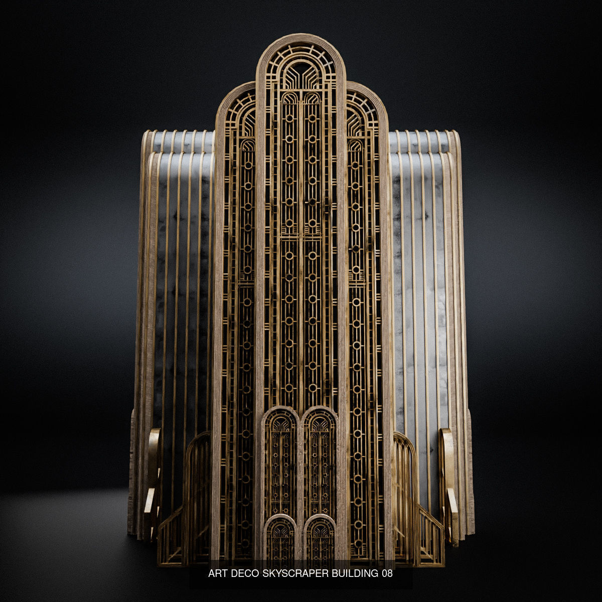 ART DECO SKYSCRAPER BUILDING PACK - 8 BUILDING 3D Model Collection_9
