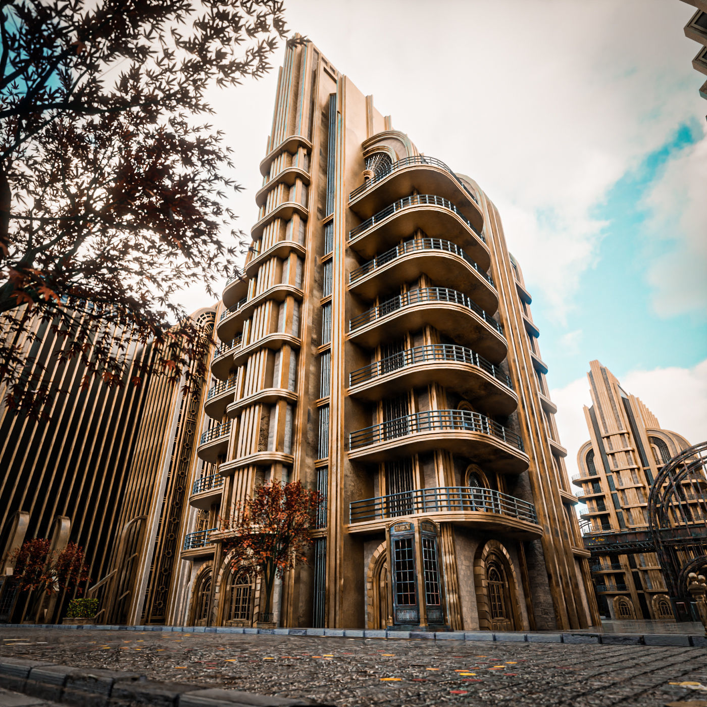 ART DECO SKYSCRAPER BUILDING PACK - 8 BUILDING 3D Model Collection_19