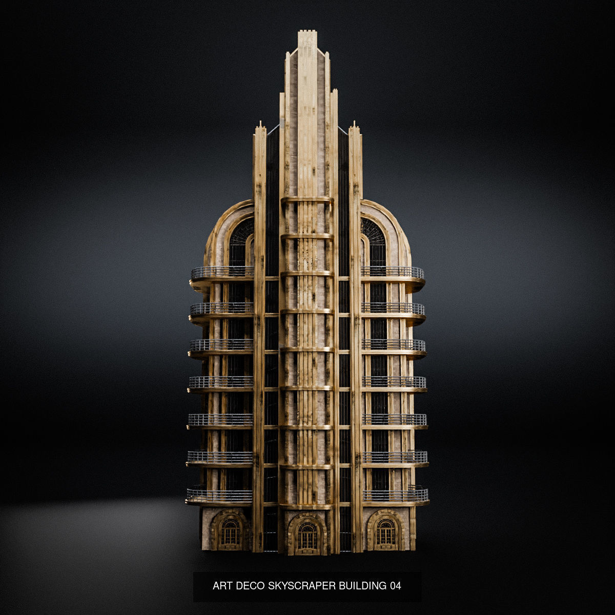 ART DECO SKYSCRAPER BUILDING PACK - 8 BUILDING 3D Model Collection_4