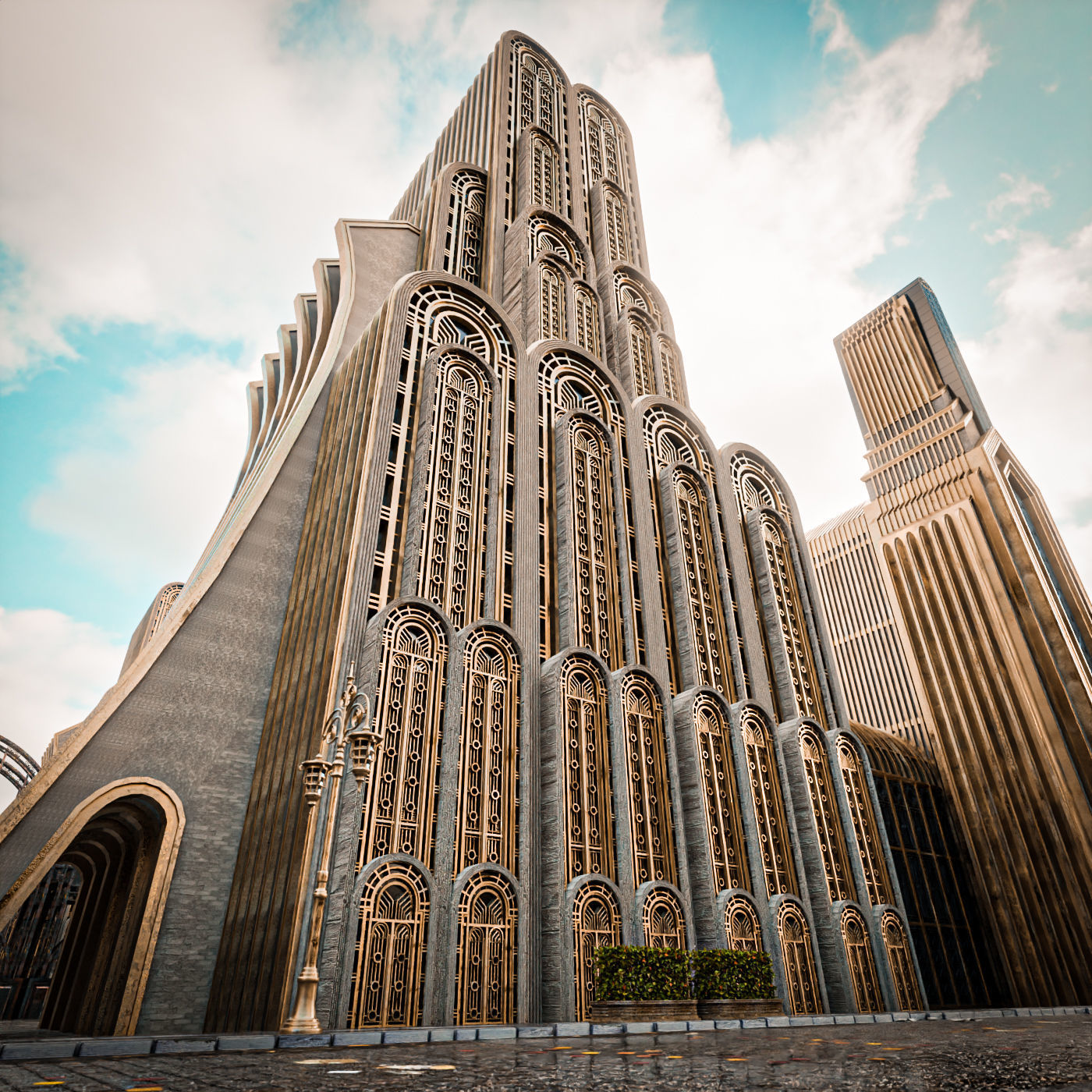 ART DECO SKYSCRAPER BUILDING PACK - 8 BUILDING 3D Model Collection_17