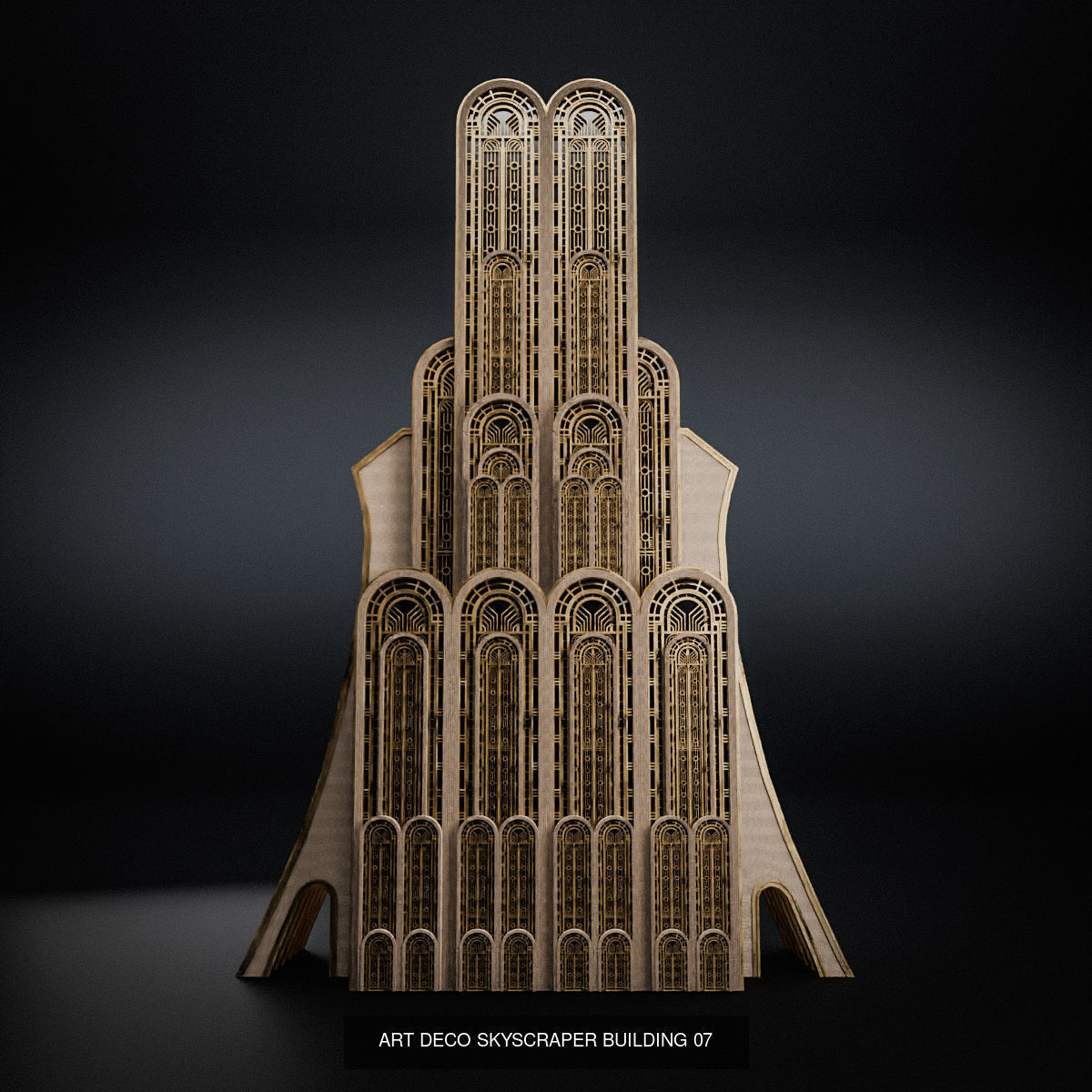 ART DECO SKYSCRAPER BUILDING PACK - 8 BUILDING 3D Model Collection_8