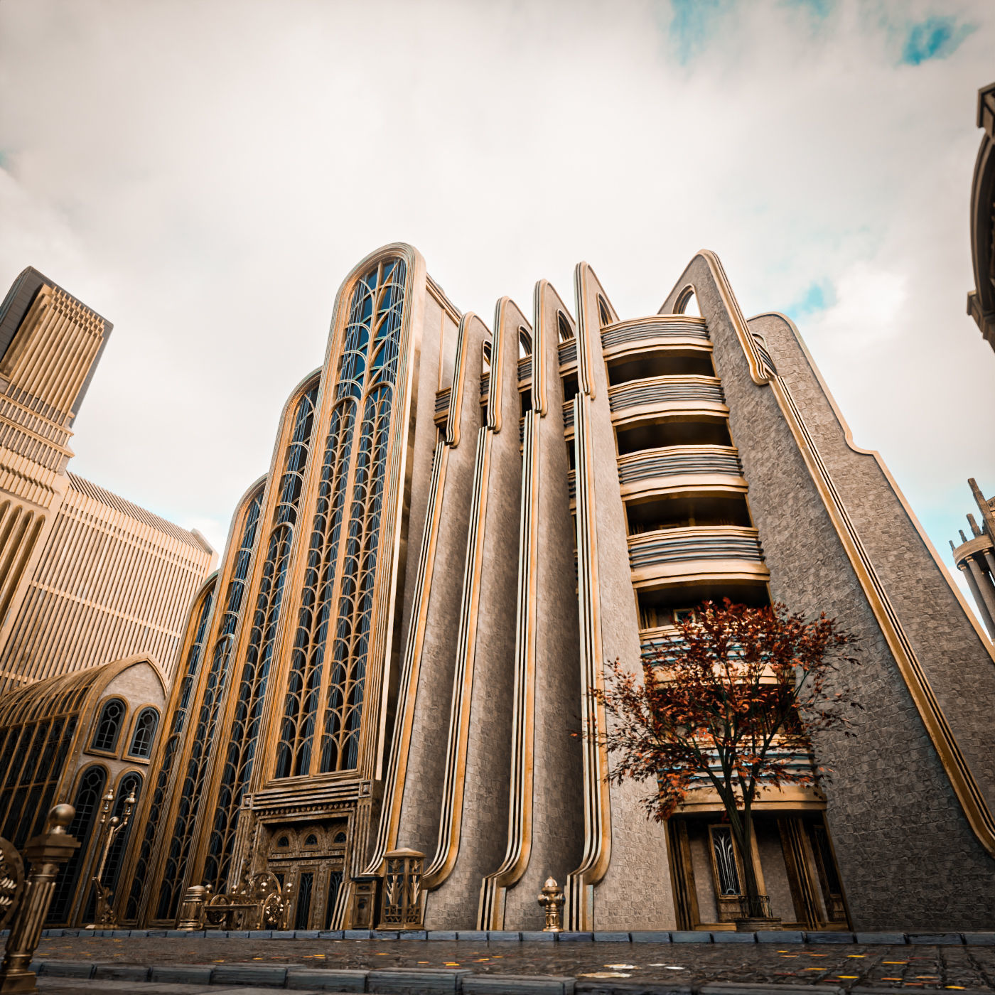 ART DECO SKYSCRAPER BUILDING PACK - 8 BUILDING 3D Model Collection_15