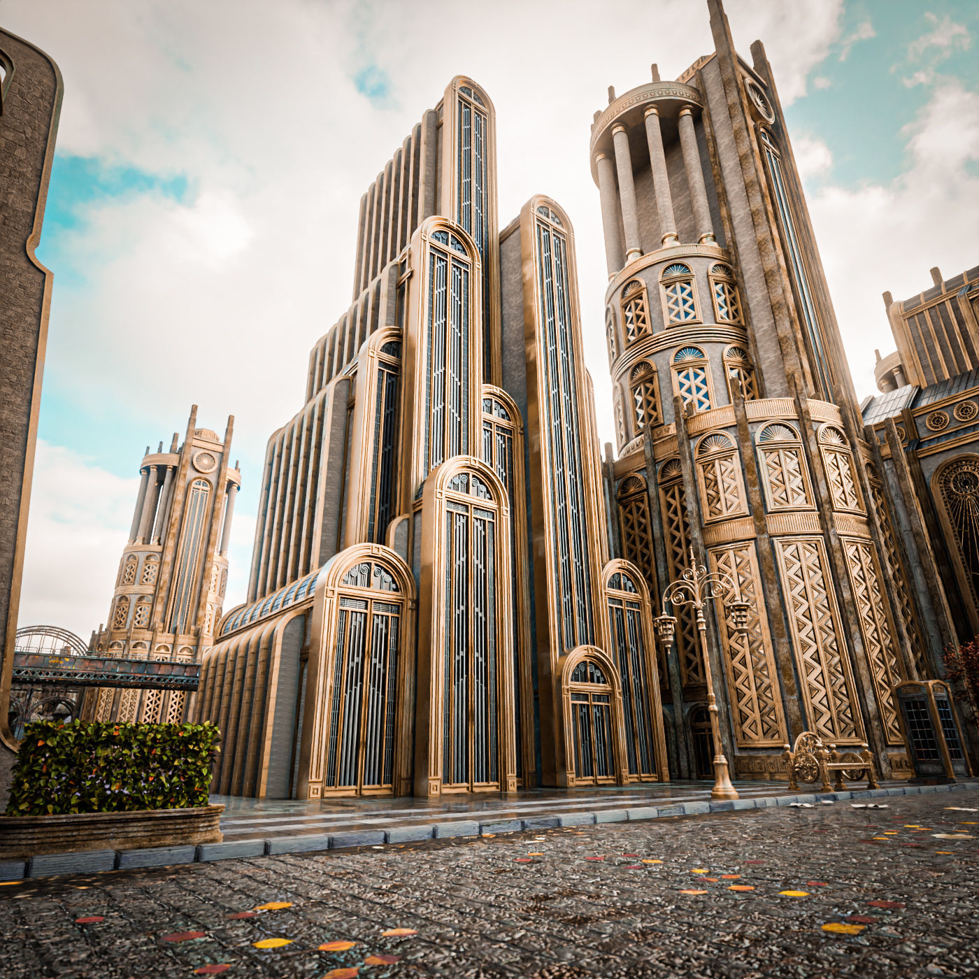 ART DECO SKYSCRAPER BUILDING PACK - 8 BUILDING 3D Model Collection_11