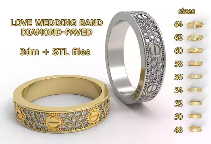 WEDDING BAND DIAMOND PAVED