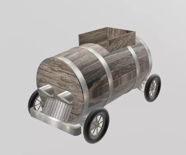 Soapbox barrel racing car 3D model_0