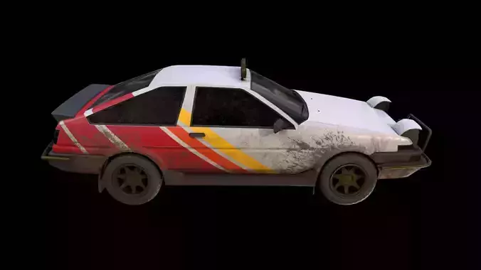 Toyota AE86 rally lowpoly game ready Low-poly 3D model