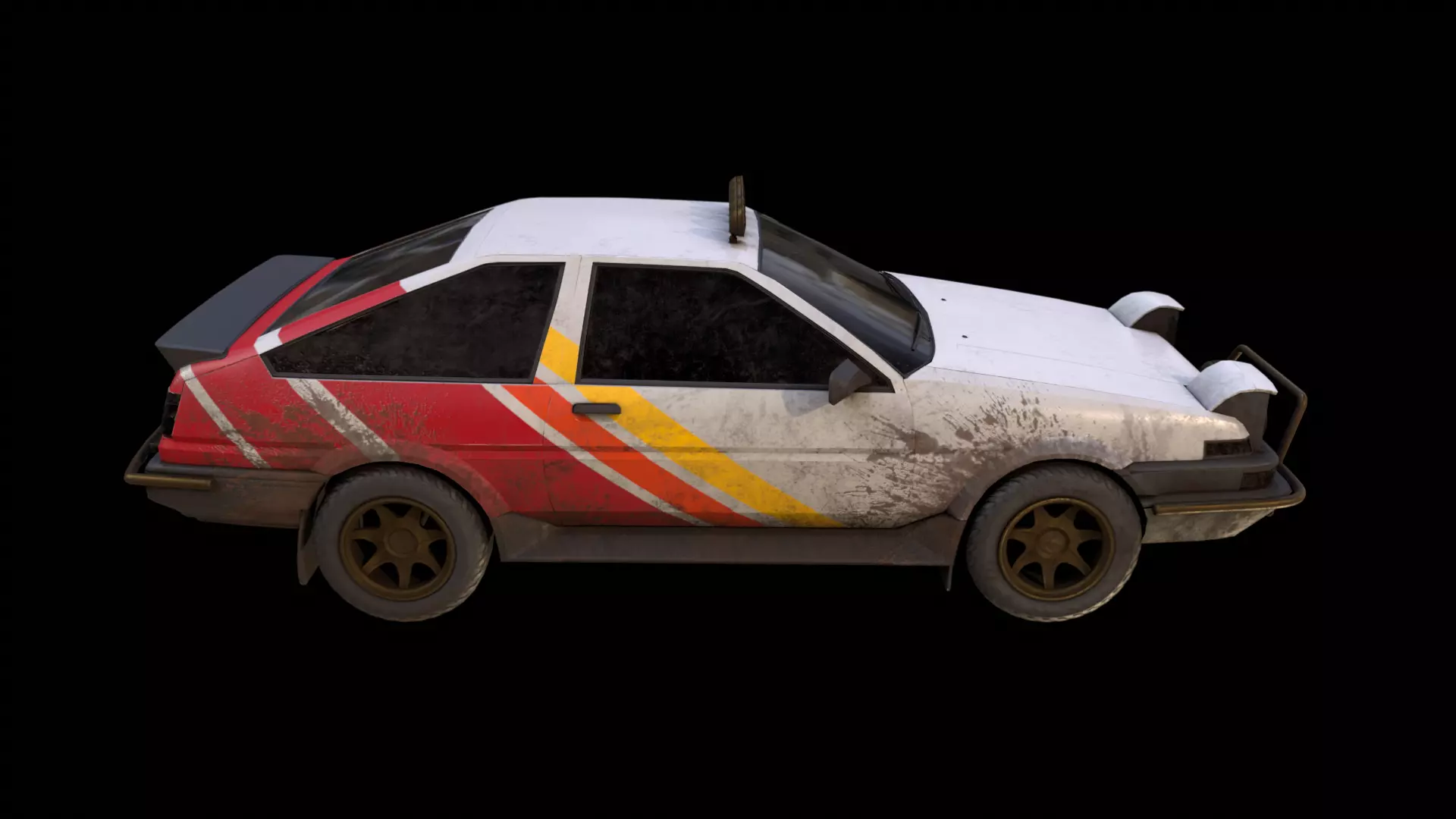 Toyota AE86 rally lowpoly game ready Low-poly 3D model_0