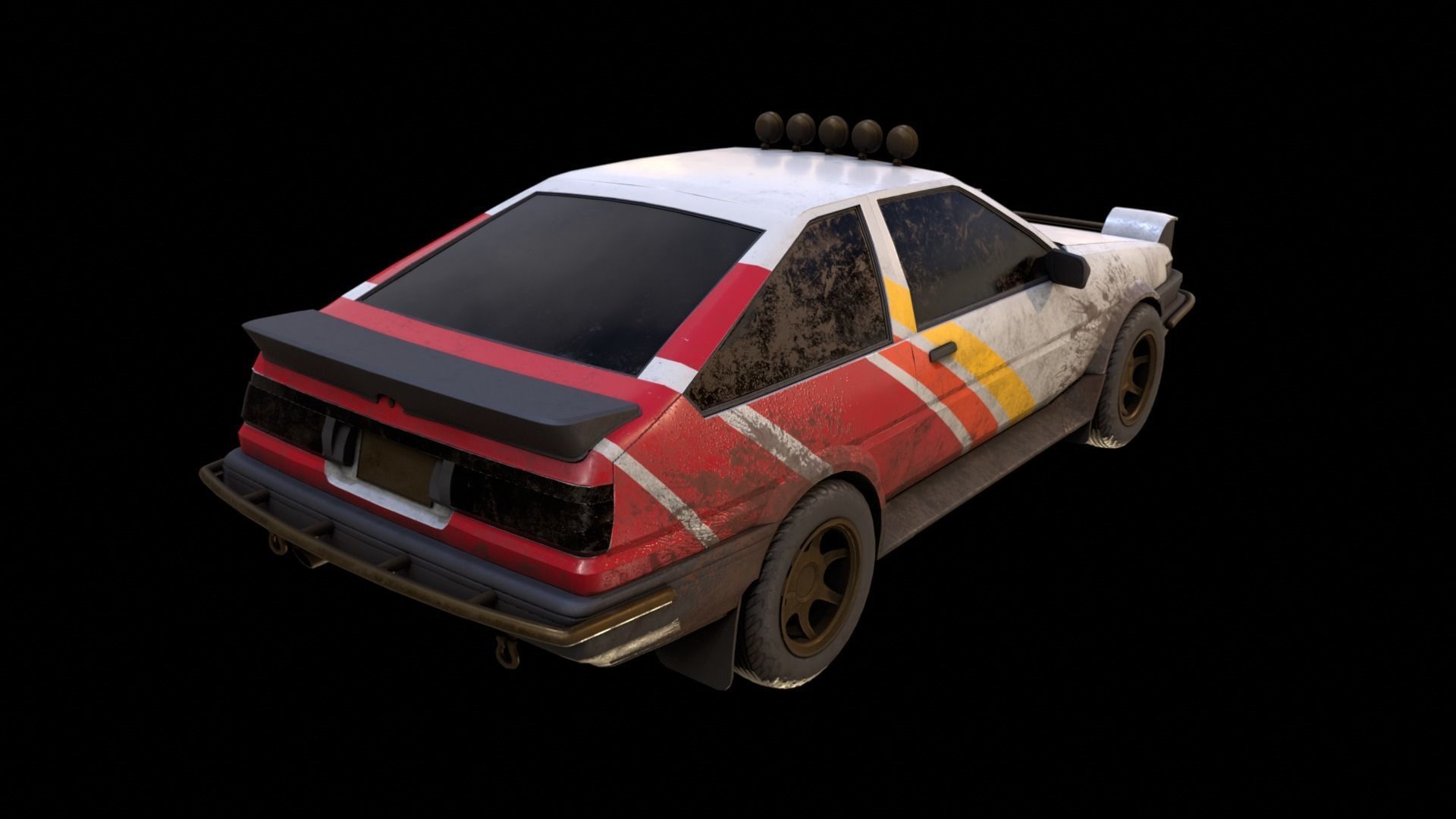 Toyota AE86 rally lowpoly game ready Low-poly 3D model_6