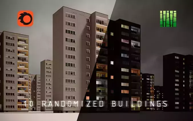 PRE-FABRICATED CONCRETE PANEL RESIDENTIAL BUILDINGS ASSET 3D model