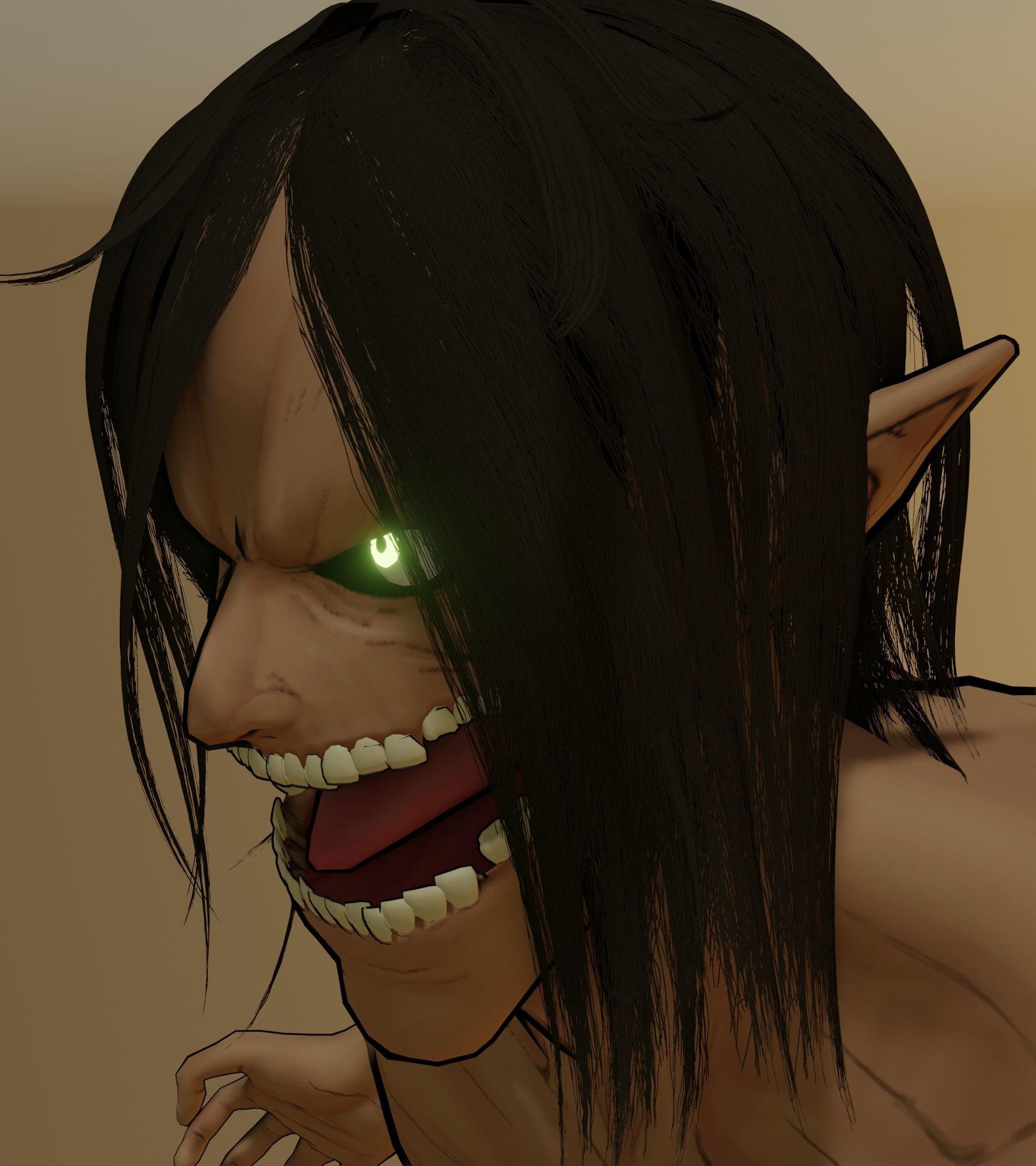 Eren Jaeger Attack Titan form 3D model_1