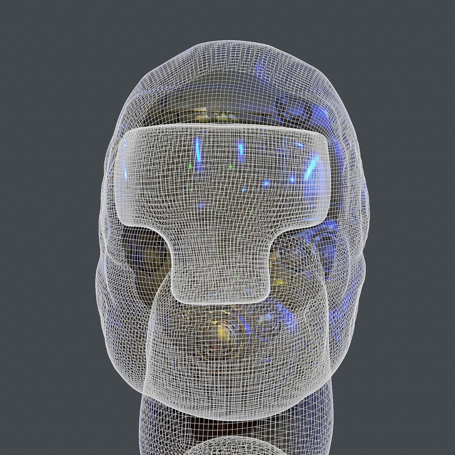 Gas mask helmet 3d model scifi Low-poly Low-poly 3D model Low-poly 3D model_8