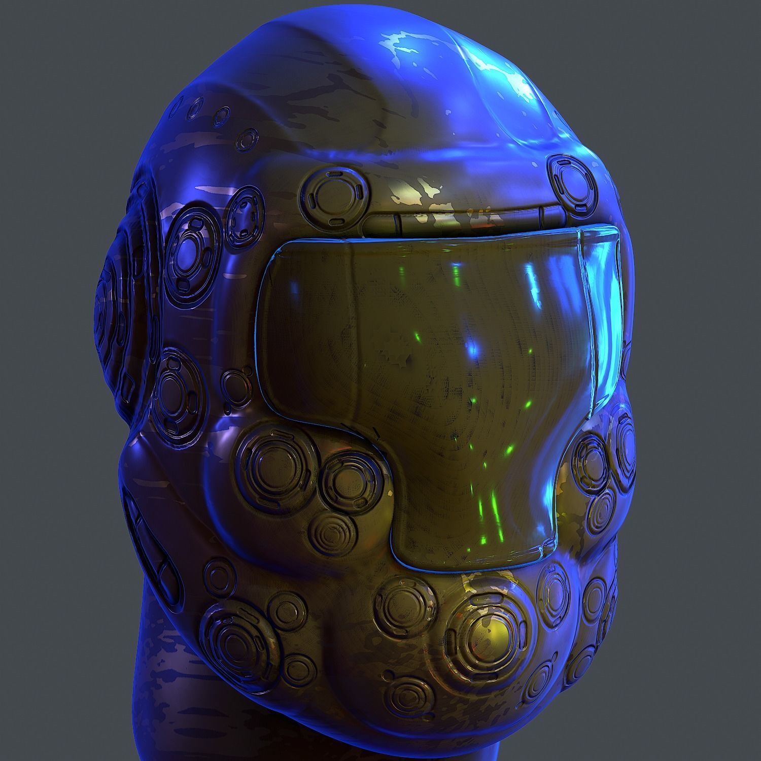 Gas mask helmet 3d model scifi Low-poly Low-poly 3D model Low-poly 3D model_1