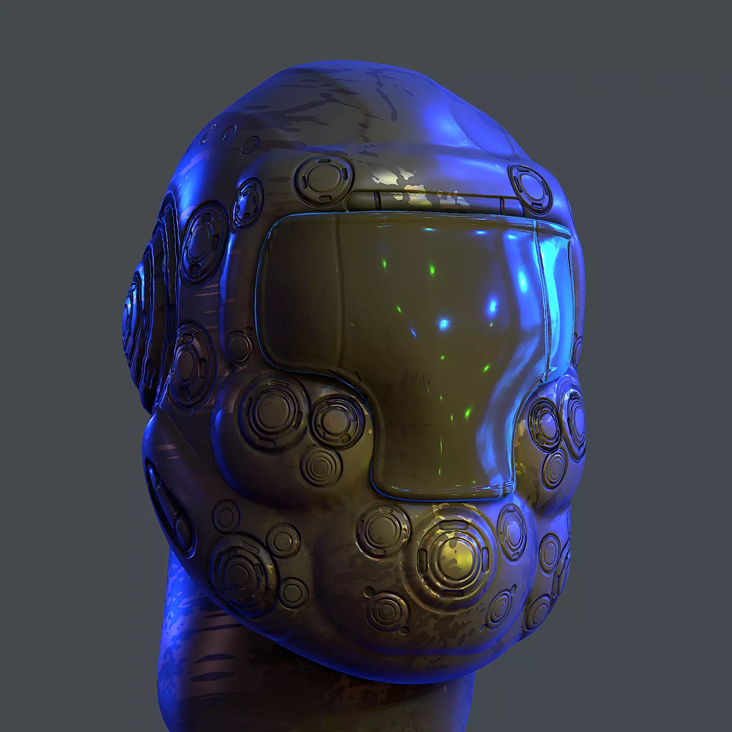 Gas mask helmet 3d model scifi Low-poly Low-poly 3D model Low-poly 3D model_0