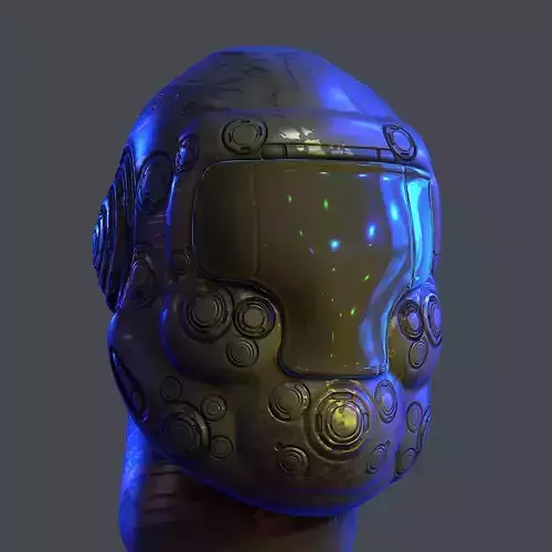 Gas mask helmet 3d model scifi Low-poly Low-poly 3D model