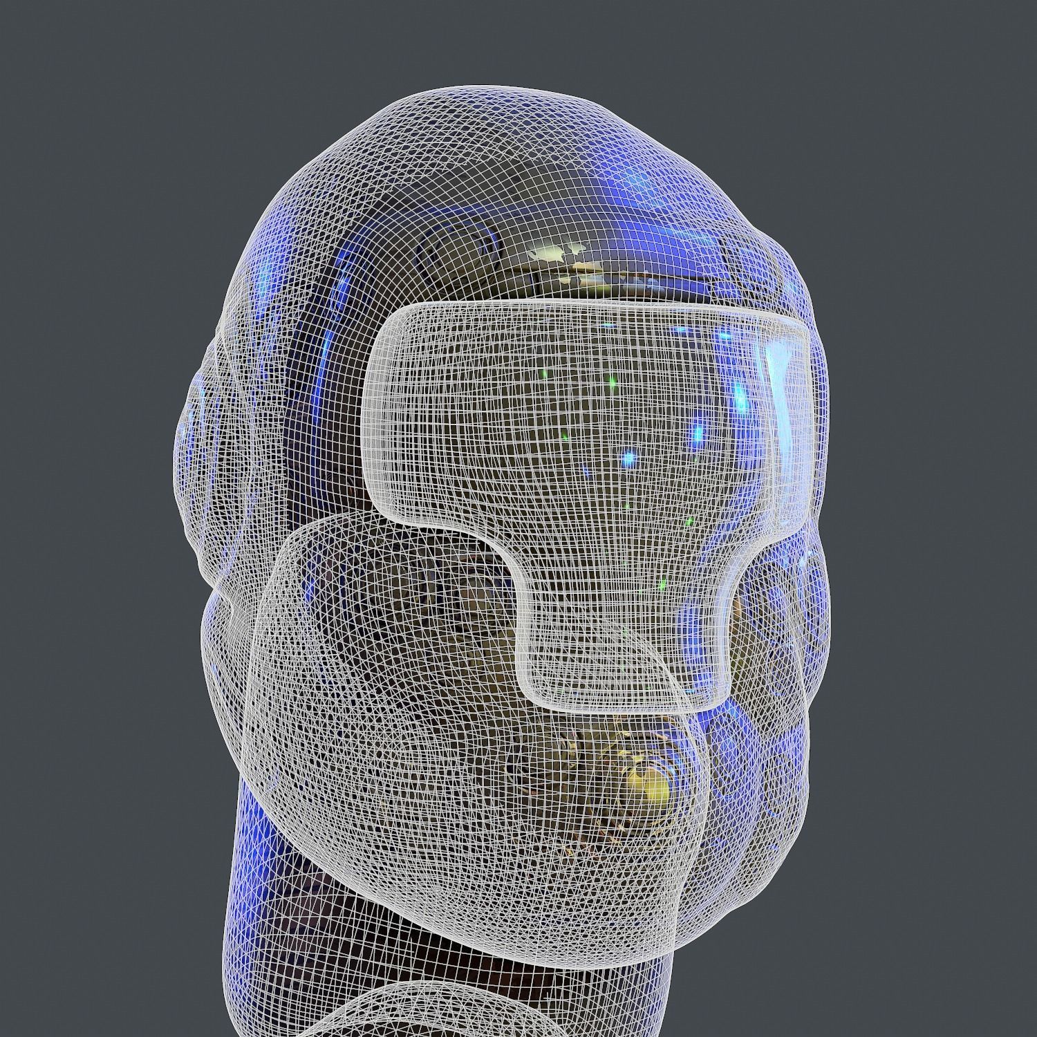 Gas mask helmet 3d model scifi Low-poly Low-poly 3D model Low-poly 3D model_7