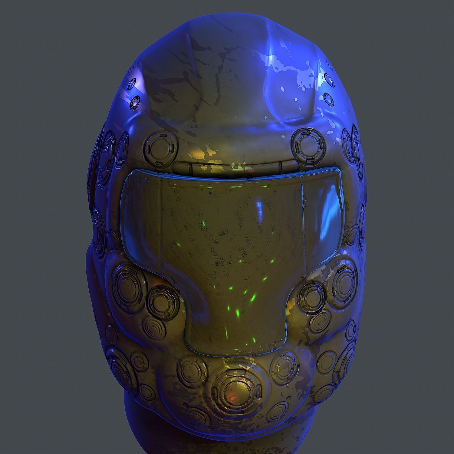 Gas mask helmet 3d model scifi Low-poly Low-poly 3D model Low-poly 3D model_5