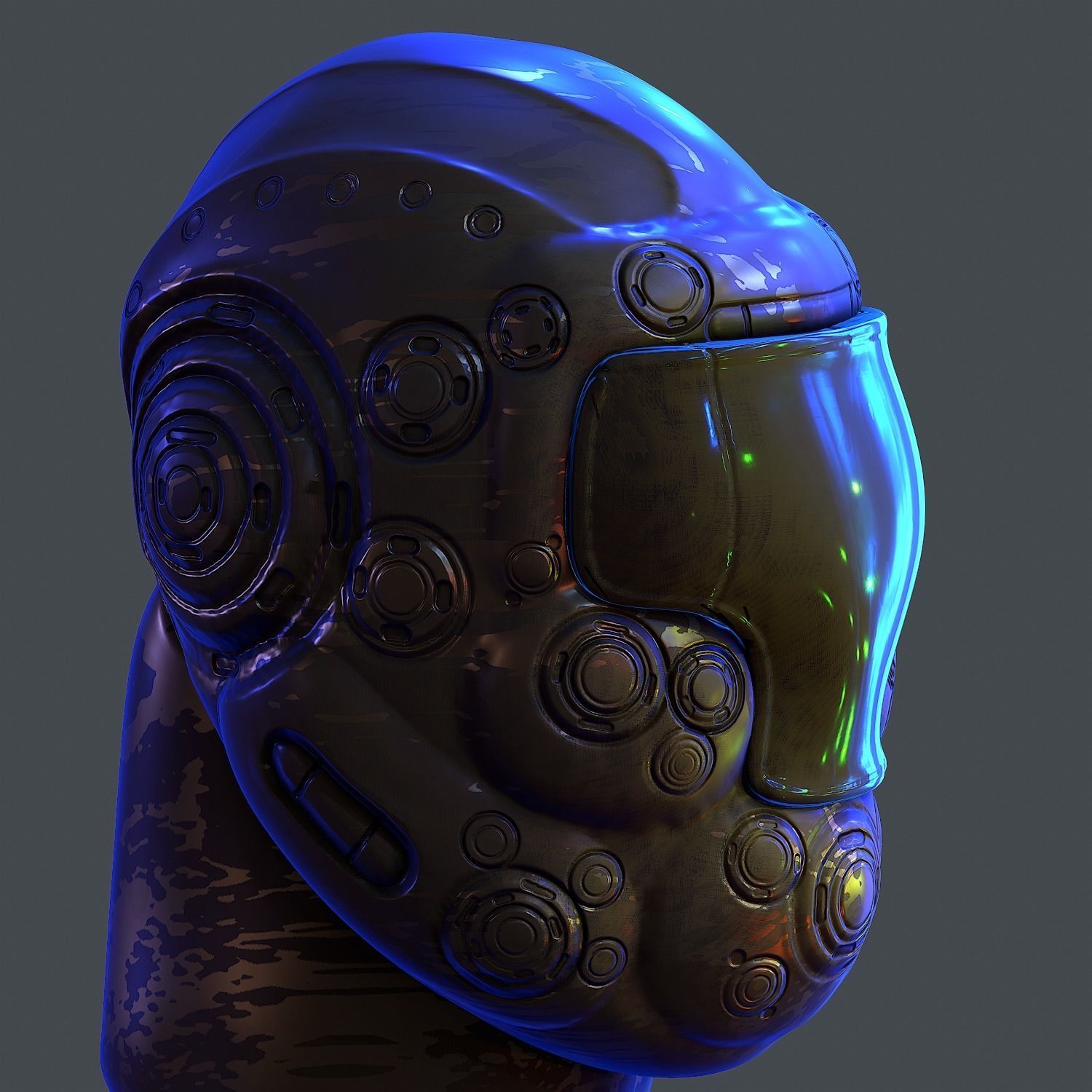 Gas mask helmet 3d model scifi Low-poly Low-poly 3D model Low-poly 3D model_6