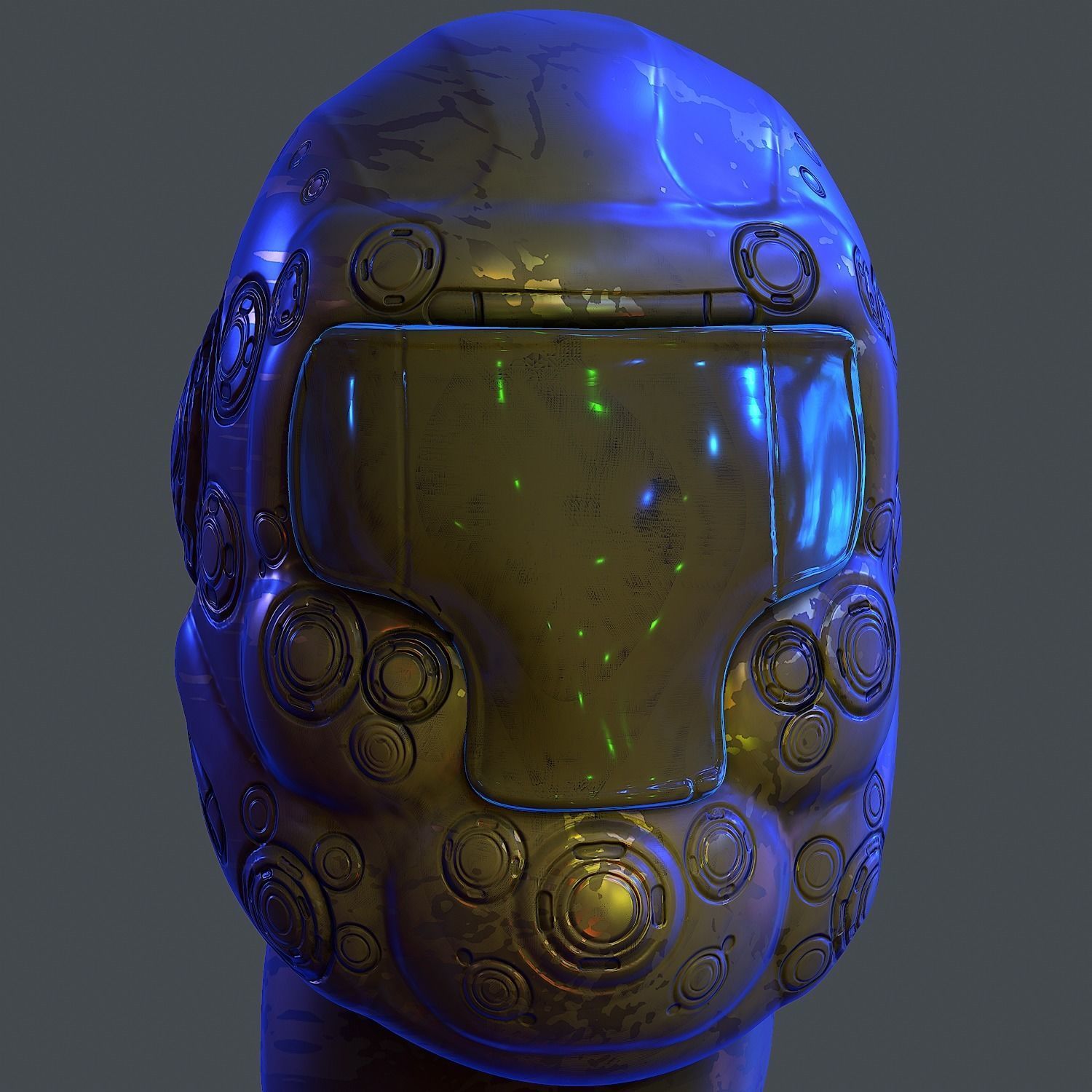 Gas mask helmet 3d model scifi Low-poly Low-poly 3D model Low-poly 3D model_3