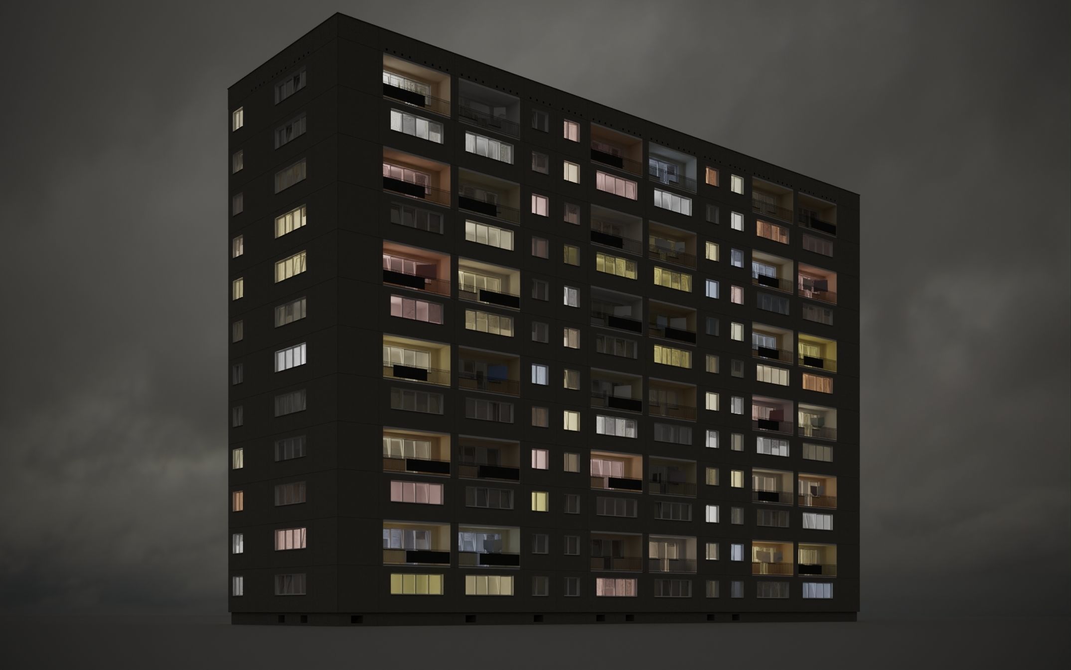 PRE-FABRICATED CONCRETE PANEL RESIDENTIAL BUILDINGS ASSET 3D model_10