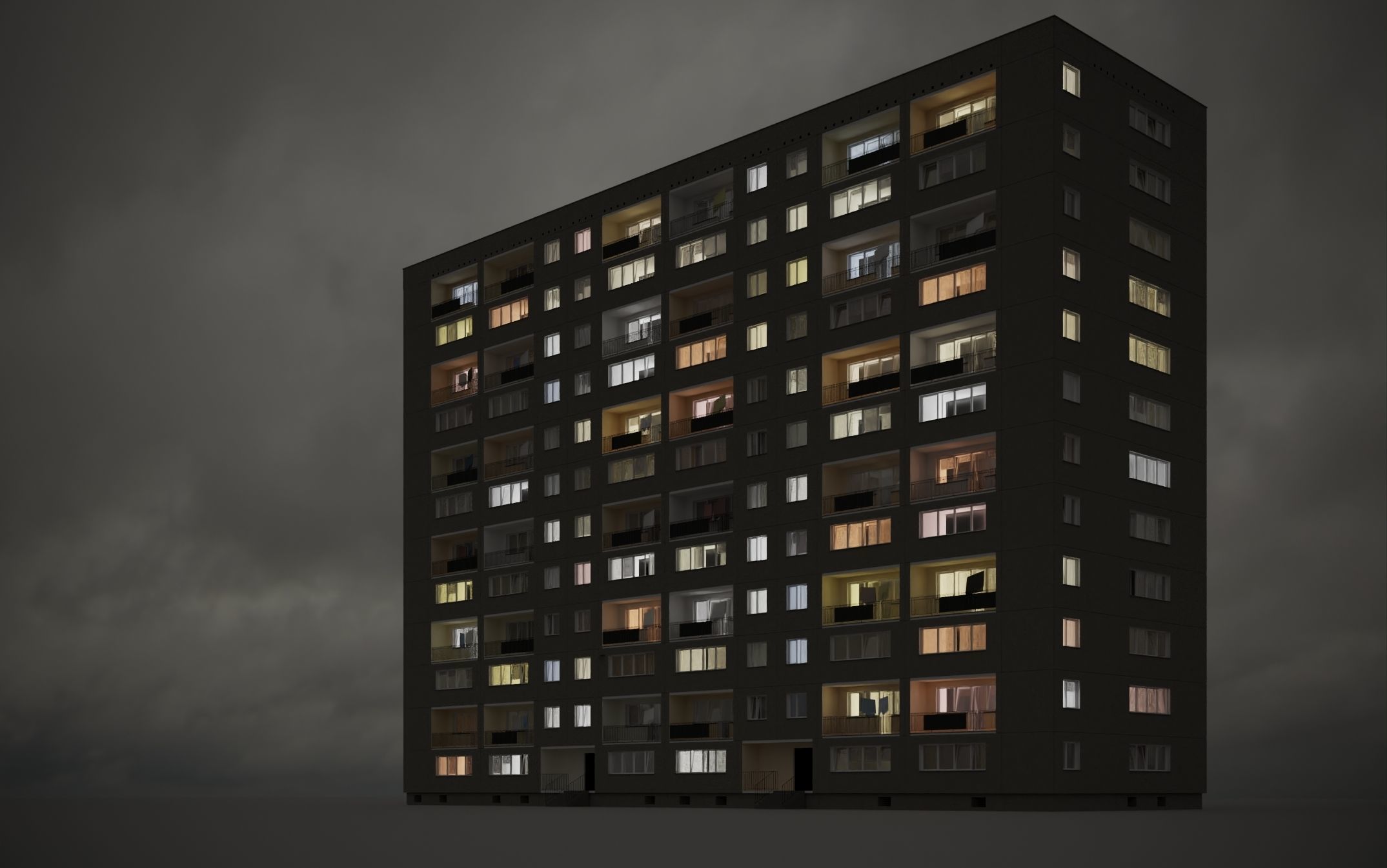 PRE-FABRICATED CONCRETE PANEL RESIDENTIAL BUILDINGS ASSET 3D model_8