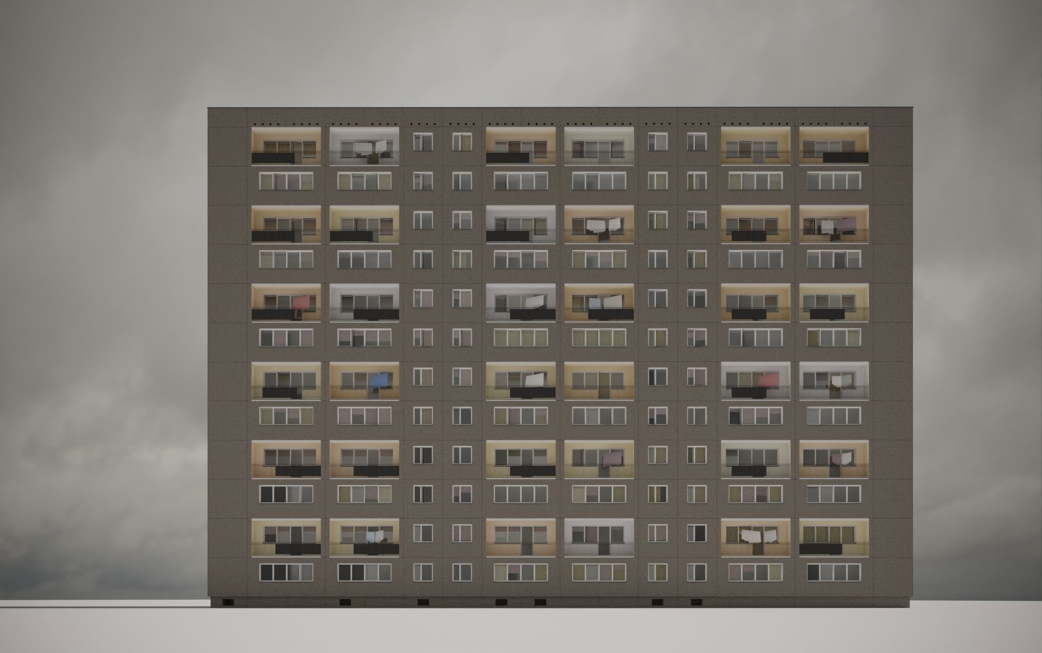 PRE-FABRICATED CONCRETE PANEL RESIDENTIAL BUILDINGS ASSET 3D model_11