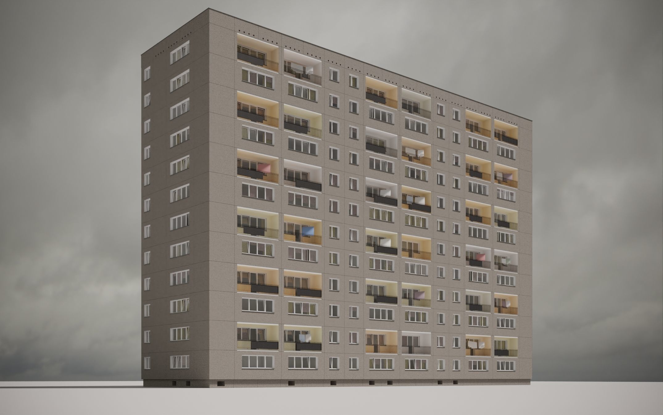PRE-FABRICATED CONCRETE PANEL RESIDENTIAL BUILDINGS ASSET 3D model_9
