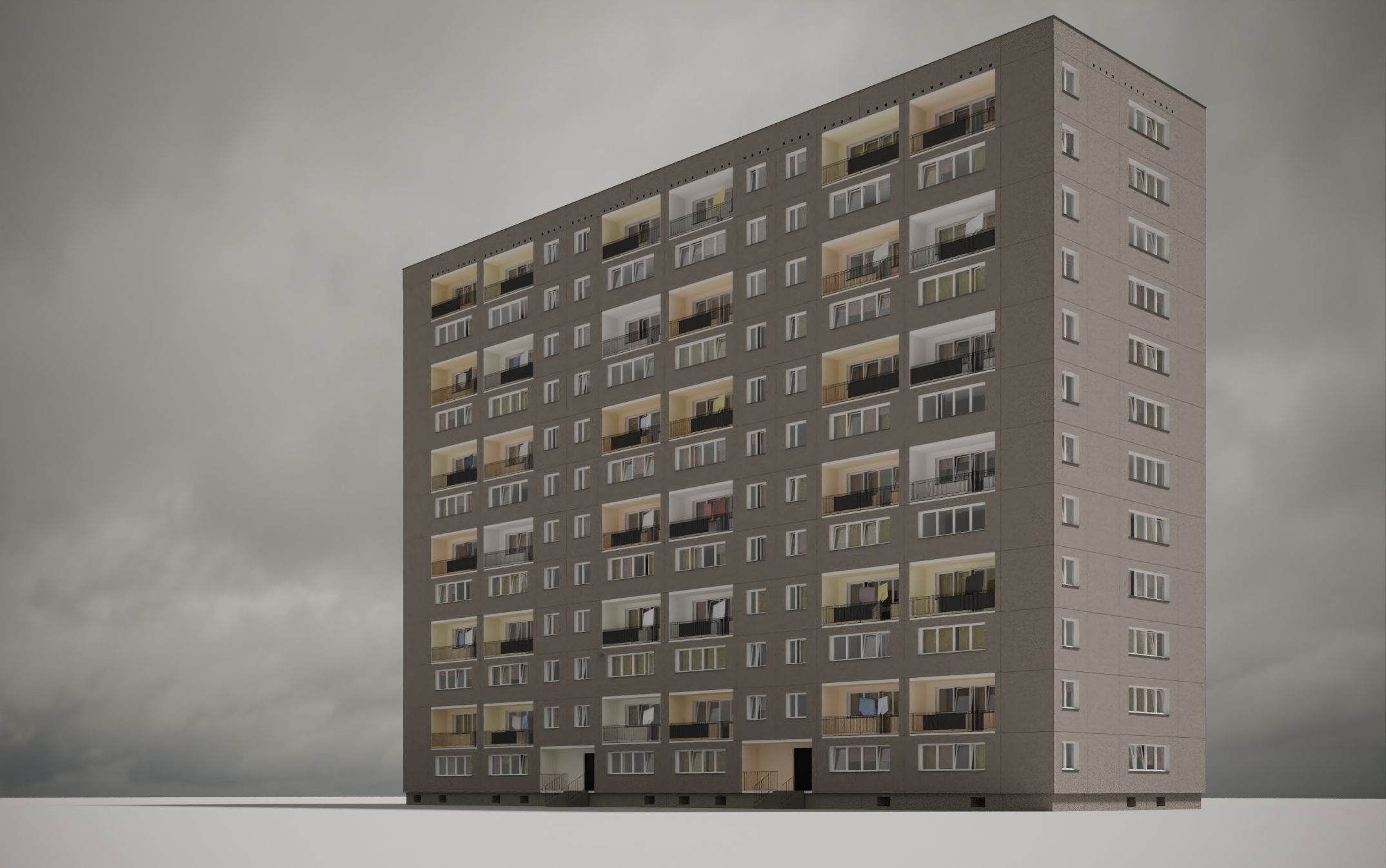 PRE-FABRICATED CONCRETE PANEL RESIDENTIAL BUILDINGS ASSET 3D model_7