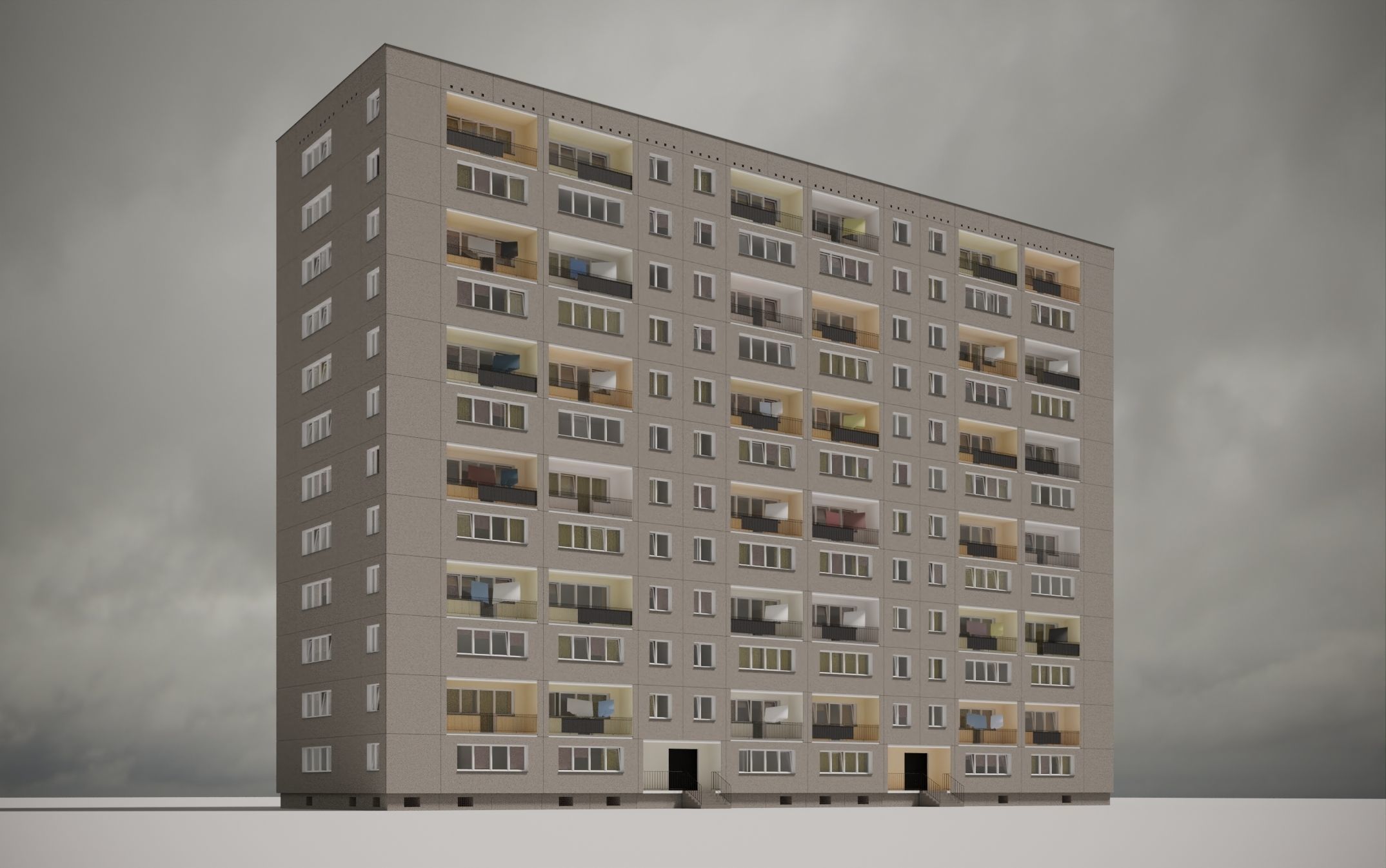 PRE-FABRICATED CONCRETE PANEL RESIDENTIAL BUILDINGS ASSET 3D model_3