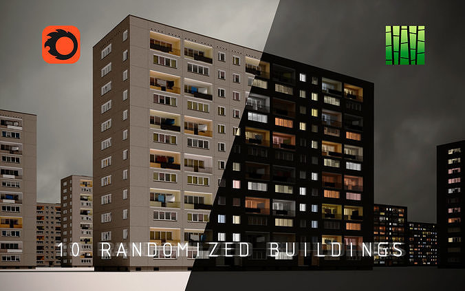 PRE-FABRICATED CONCRETE PANEL RESIDENTIAL BUILDINGS ASSET 3D model