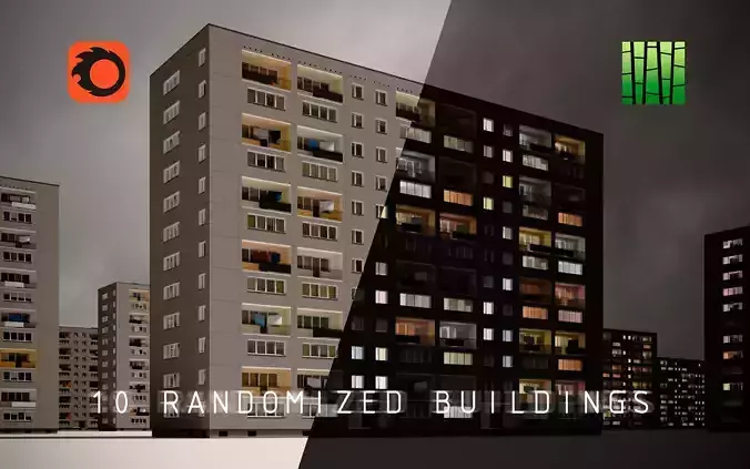 PRE-FABRICATED CONCRETE PANEL RESIDENTIAL BUILDINGS ASSET 3D model