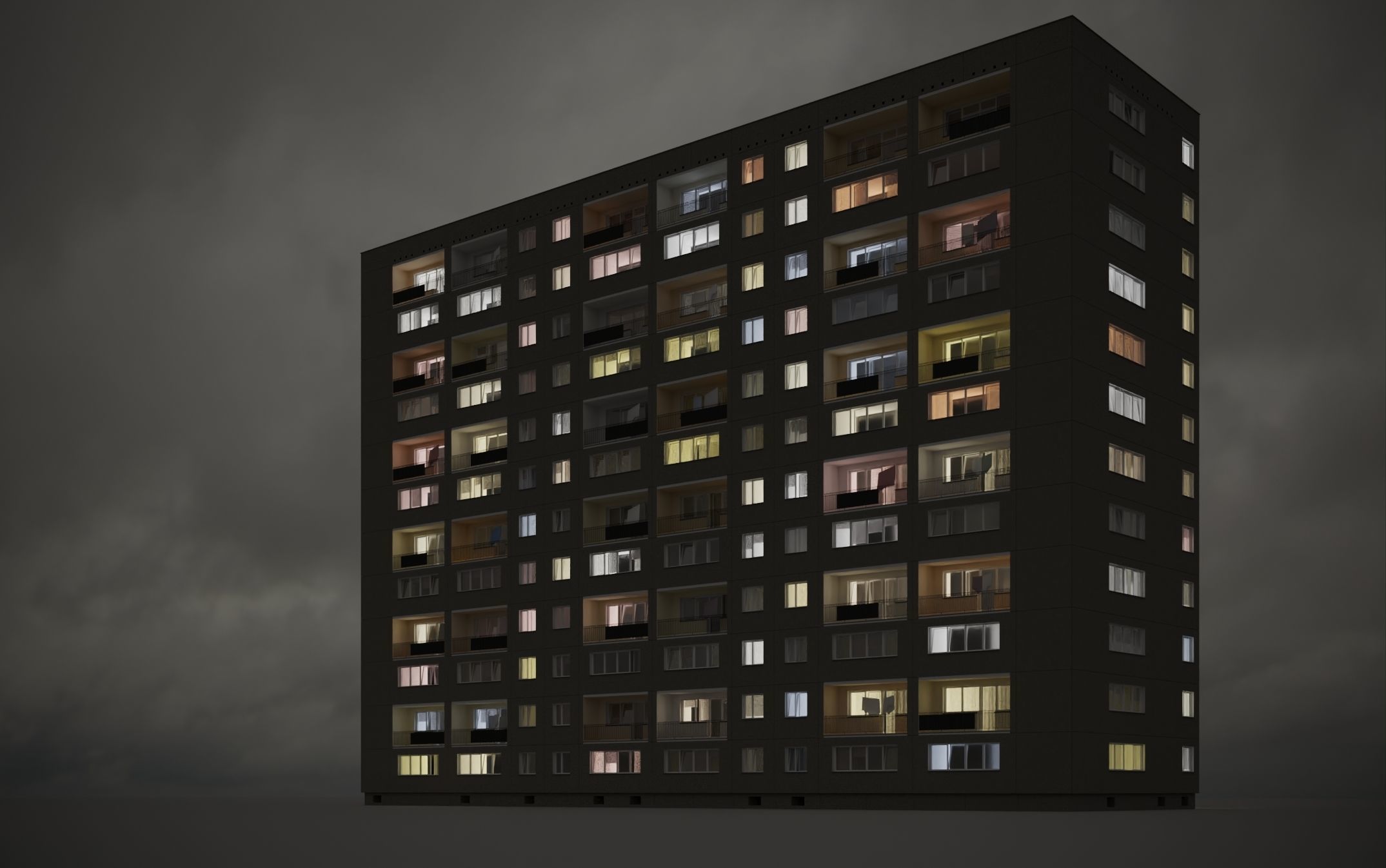 PRE-FABRICATED CONCRETE PANEL RESIDENTIAL BUILDINGS ASSET 3D model_14