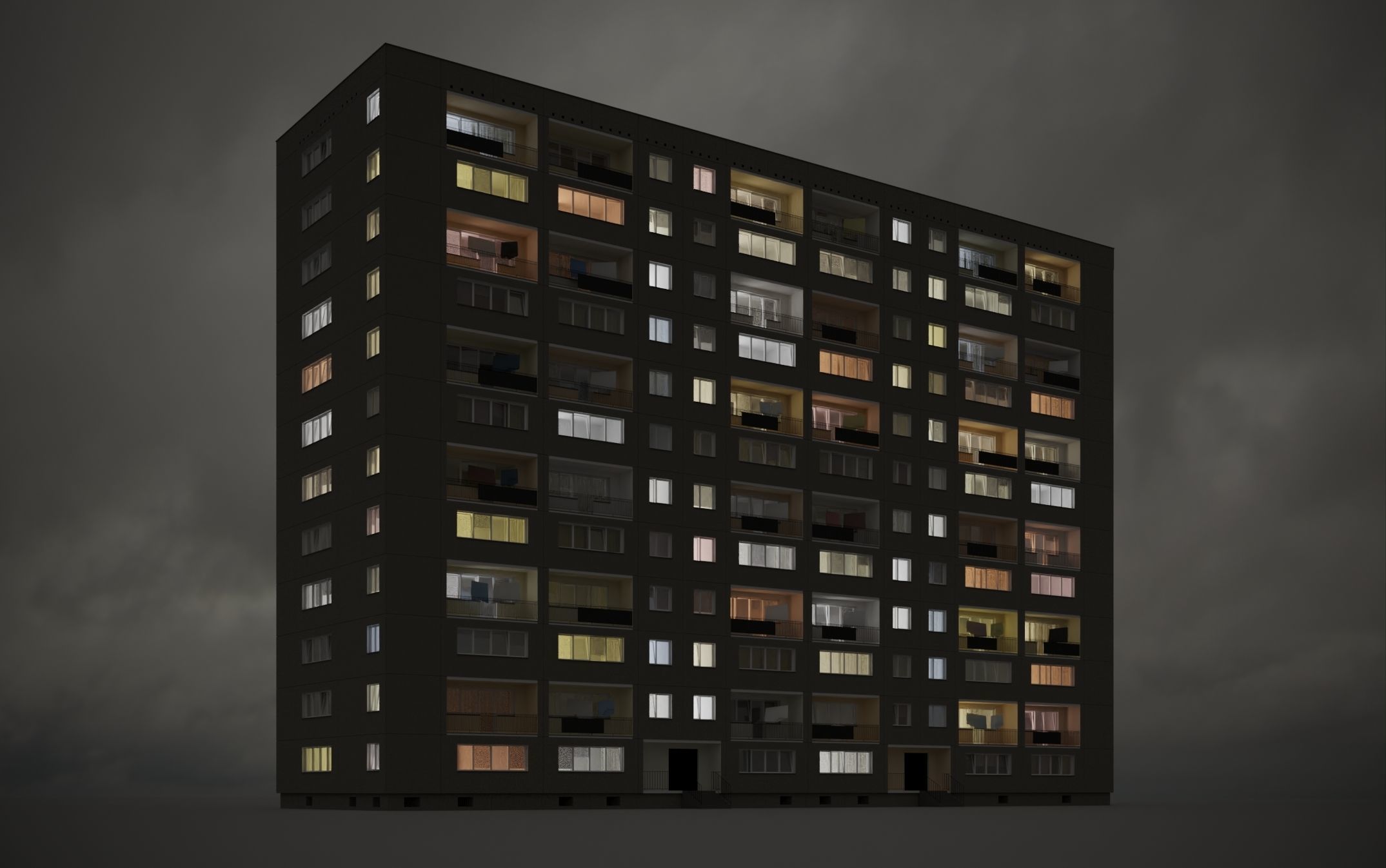 PRE-FABRICATED CONCRETE PANEL RESIDENTIAL BUILDINGS ASSET 3D model_4