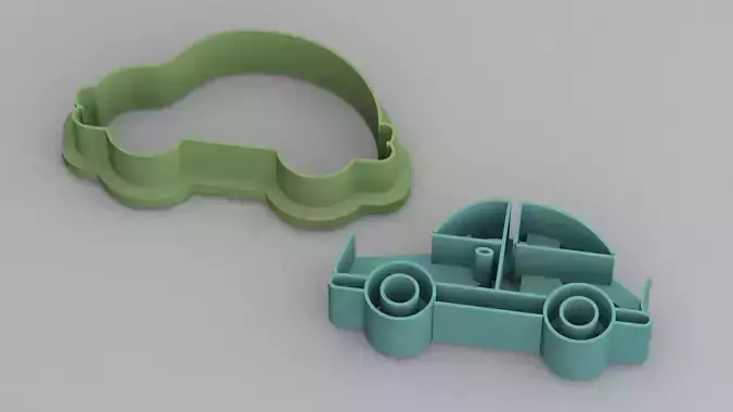 Schematic car cookie cutter 3D print model