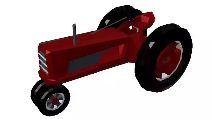 Low Poly Old Tractor