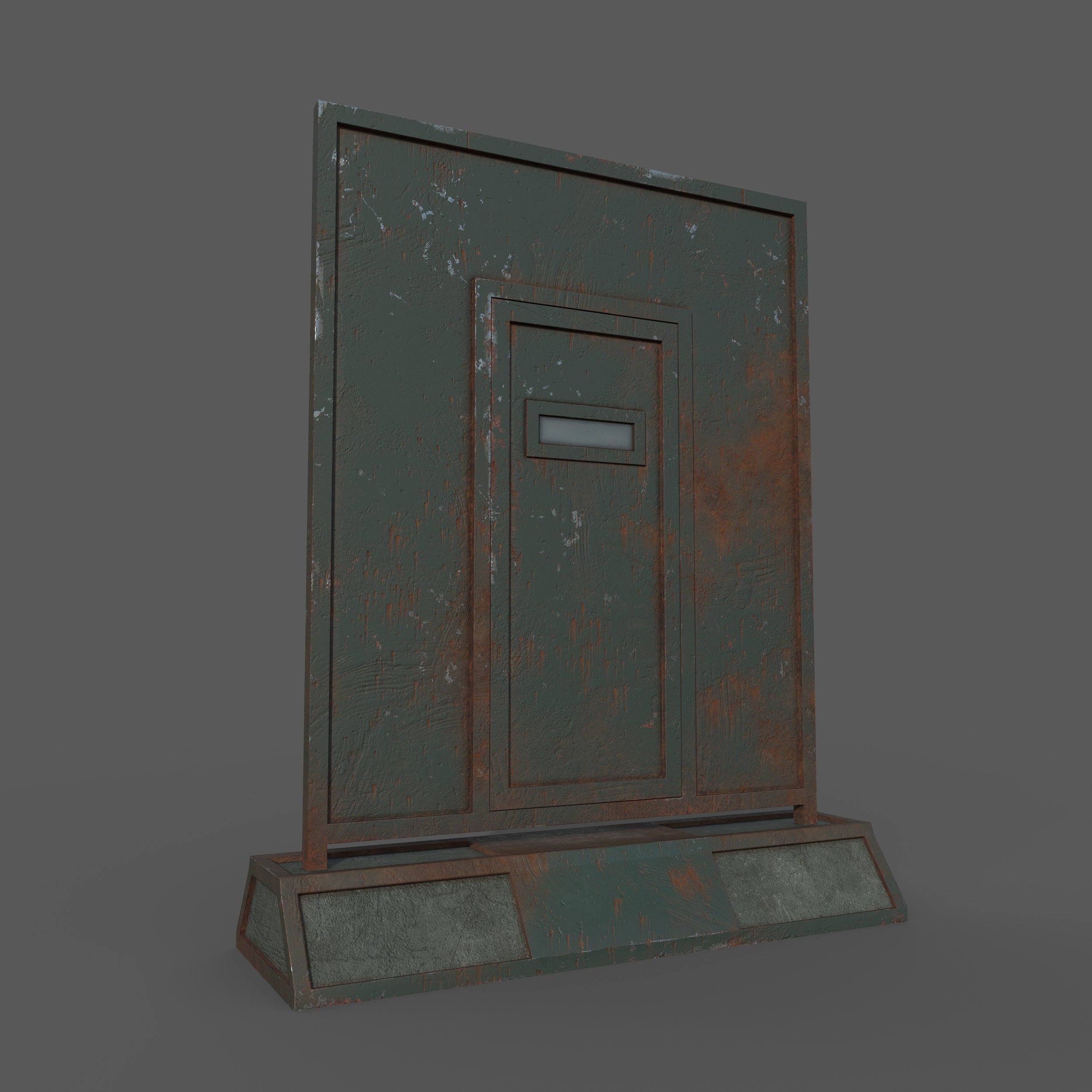 Concrete RoadBlock Barrier Barricade 3D model_7